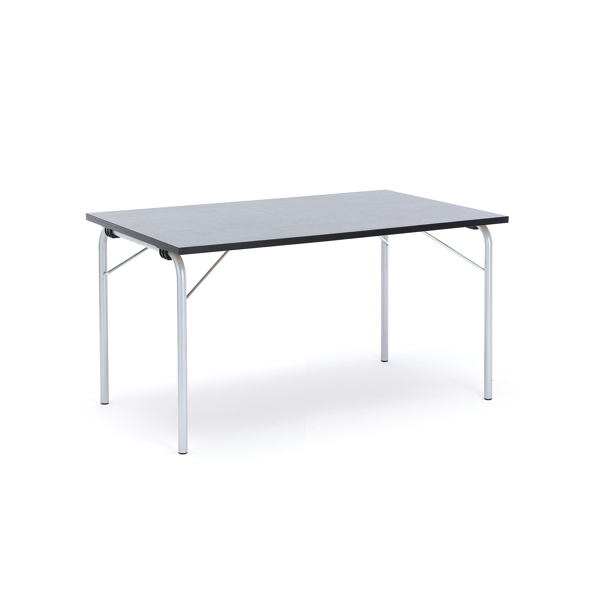 Skládací stůl NICKE, 1400x800x720 mm, pozinkovaný rám, tmavě šedé linoleum