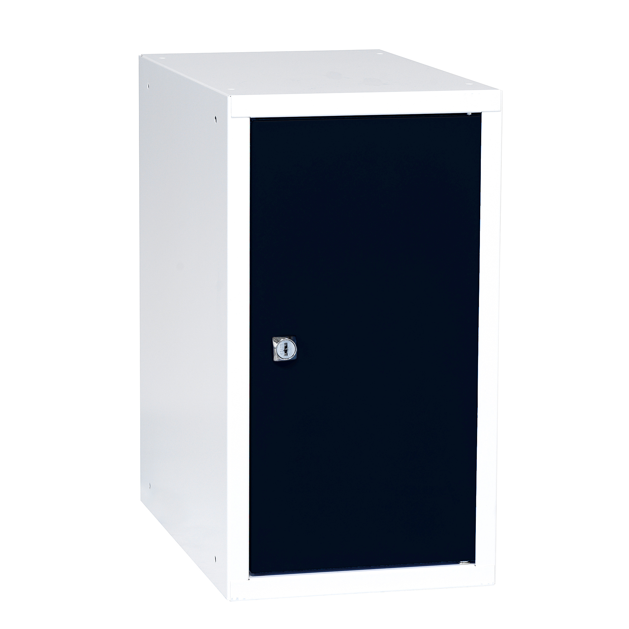 Box na osobní věci CUBE, uzamykatelný, 450x250x400 mm, bílá/černé dveře