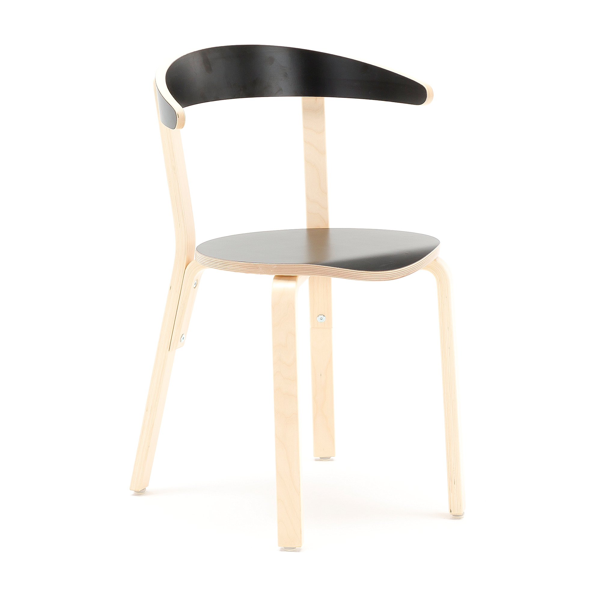 Dřevěná židle LINUS, výška sedáku 450 mm, lamino, černá