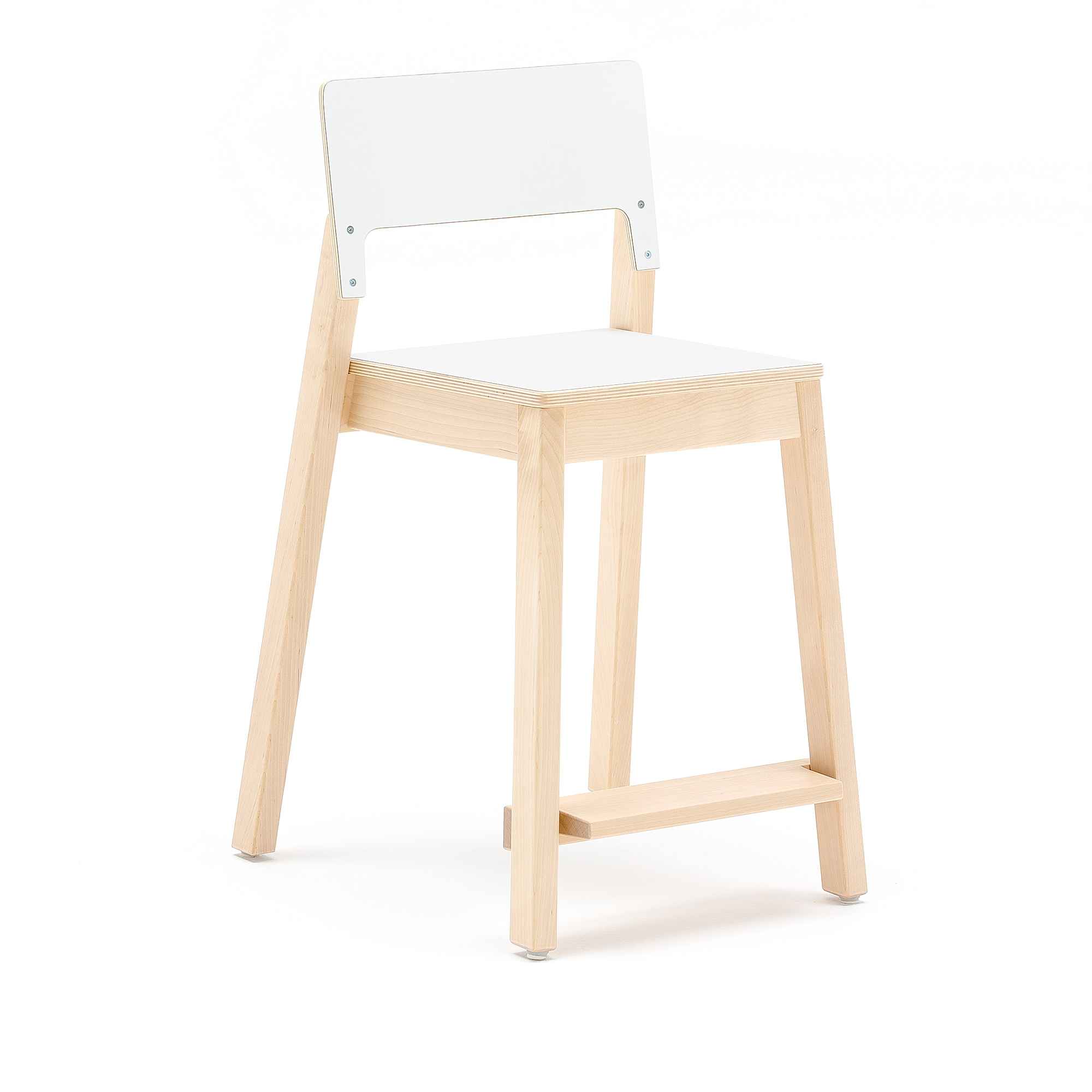 Vysoká dětská židle LOVE, výška 500 mm, bříza, bílá