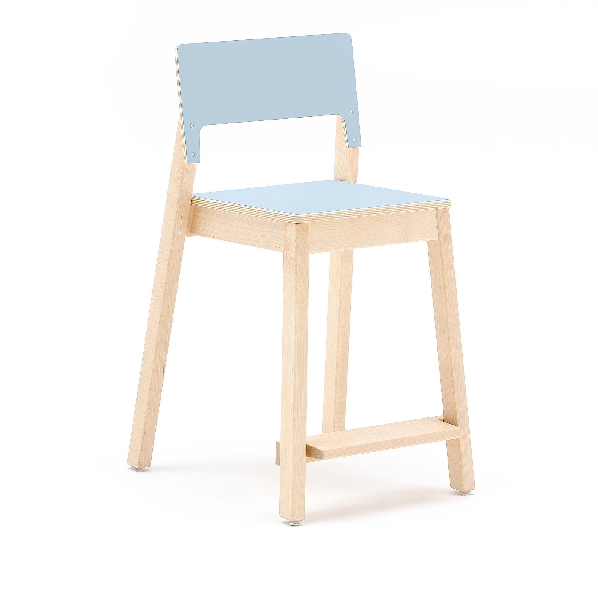 Vysoká dětská židle LOVE, výška 500 mm, bříza, modrá