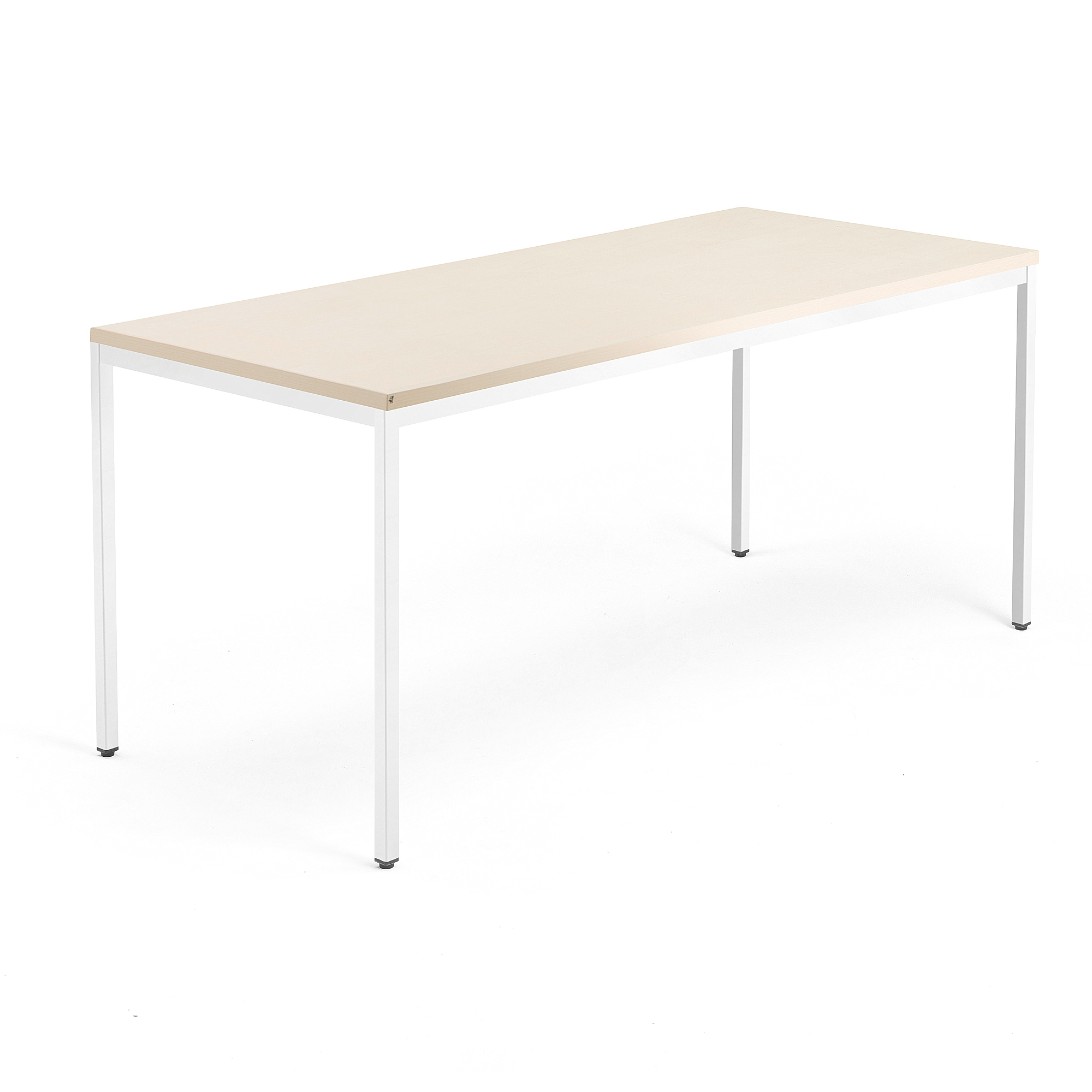 Psací stůl QBUS, 4 nohy, 1800x800 mm, bílý rám, bříza