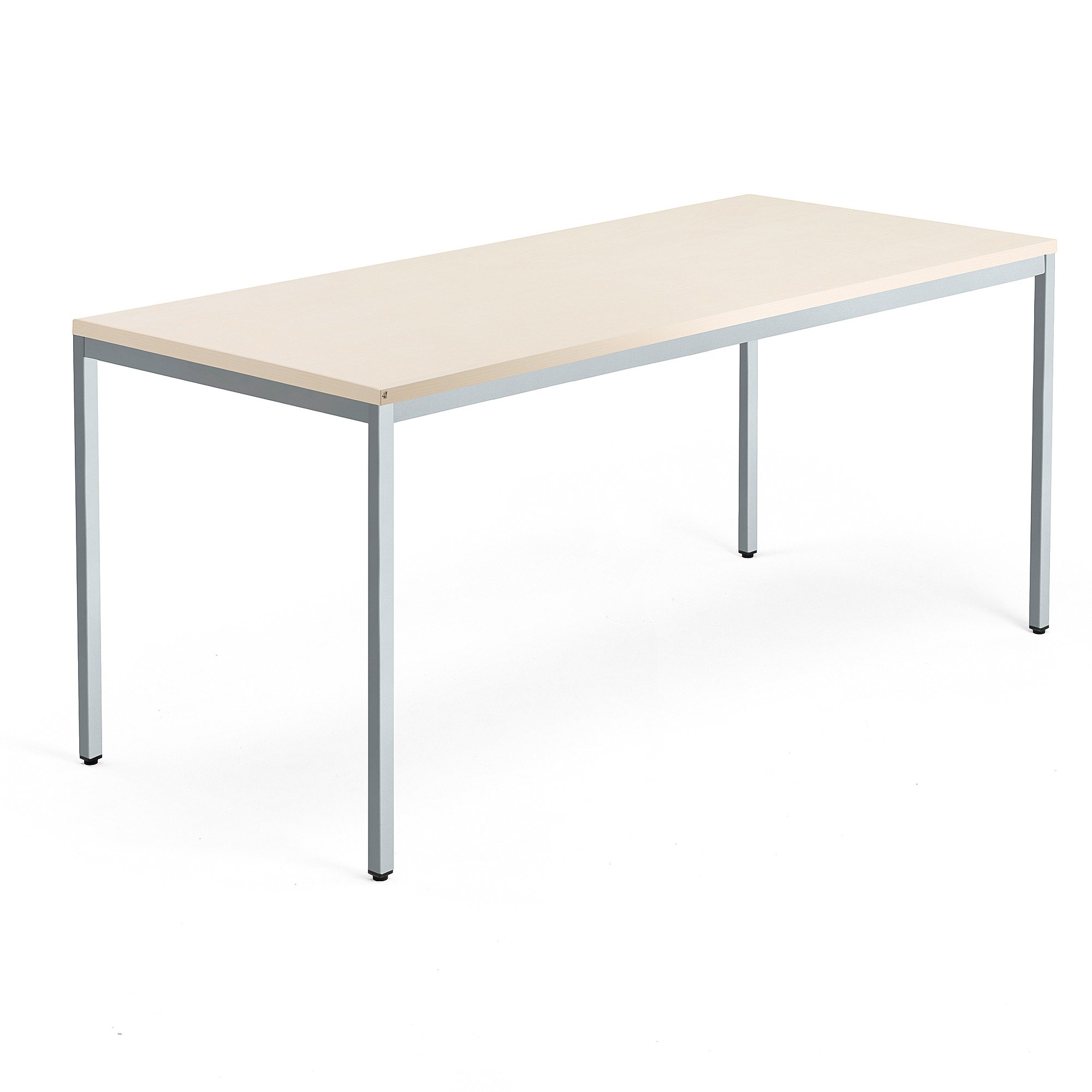 Psací stůl QBUS, 4 nohy, 1800x800 mm, stříbrný rám, bříza