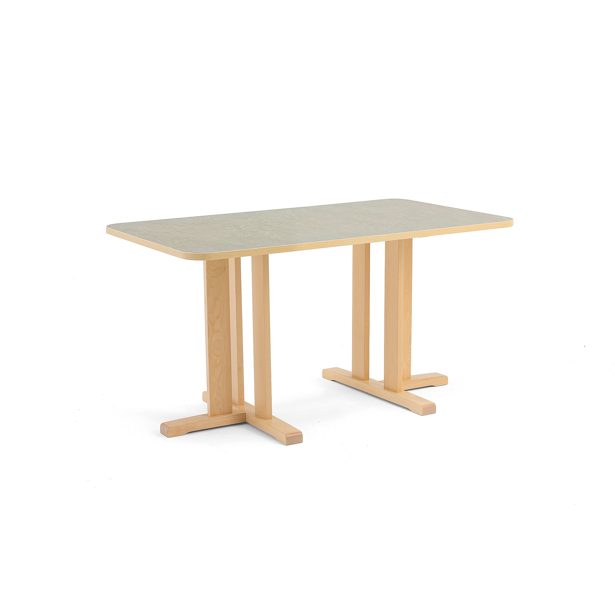 Stůl KUPOL, 1400x800x720 mm, obdélník, akustické linoleum, bříza/šedá