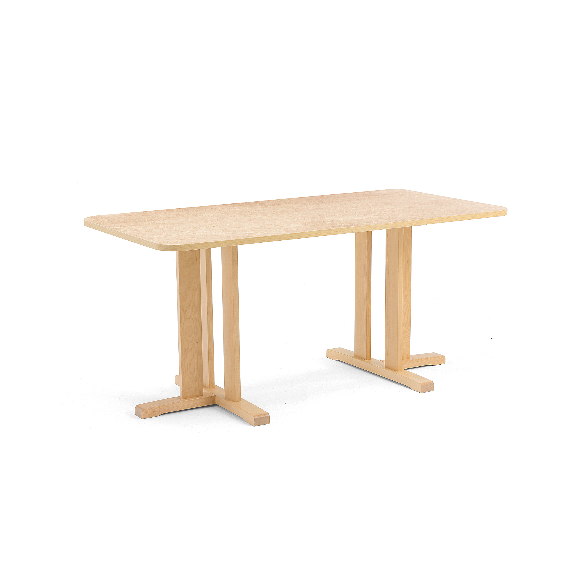 Stůl KUPOL, 1600x800x720 mm, obdélník, akustické linoleum, bříza/béžová