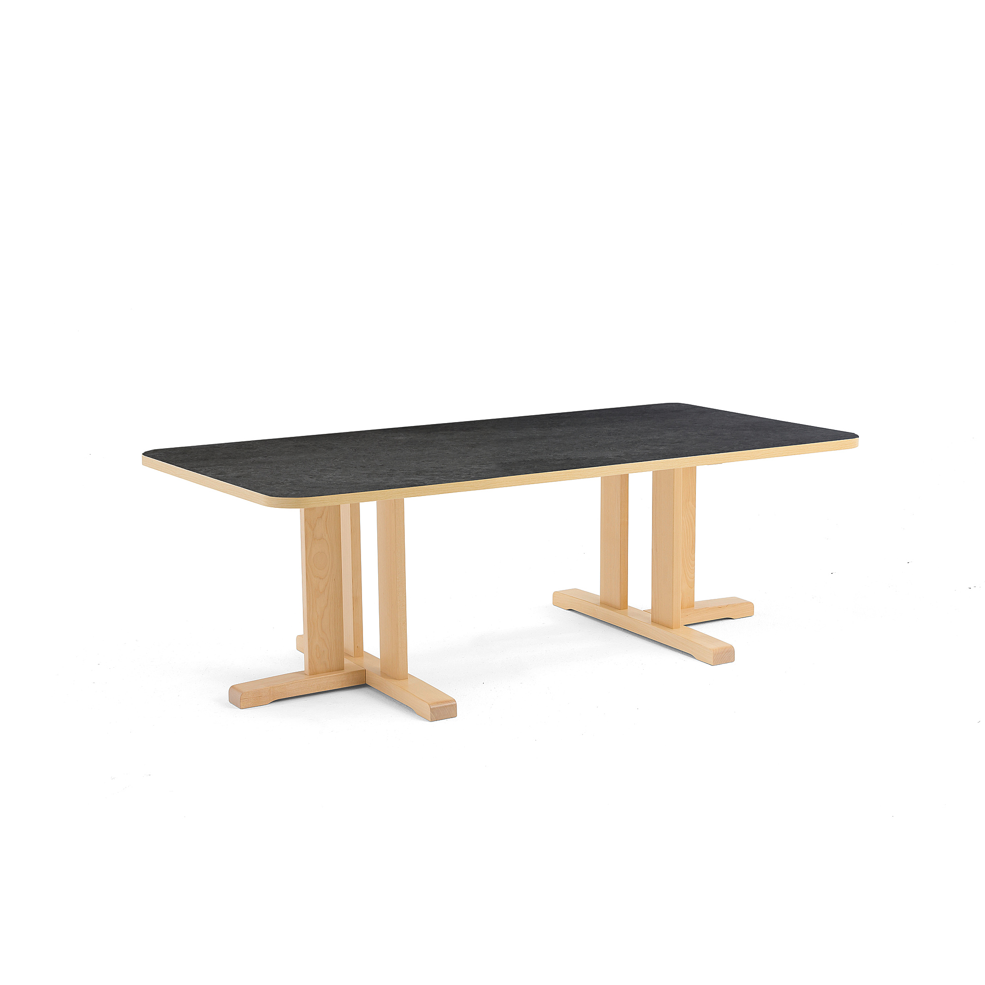 Stůl KUPOL, 1600x800x500 mm, obdélník, akustické linoleum, bříza/tmavě šedá
