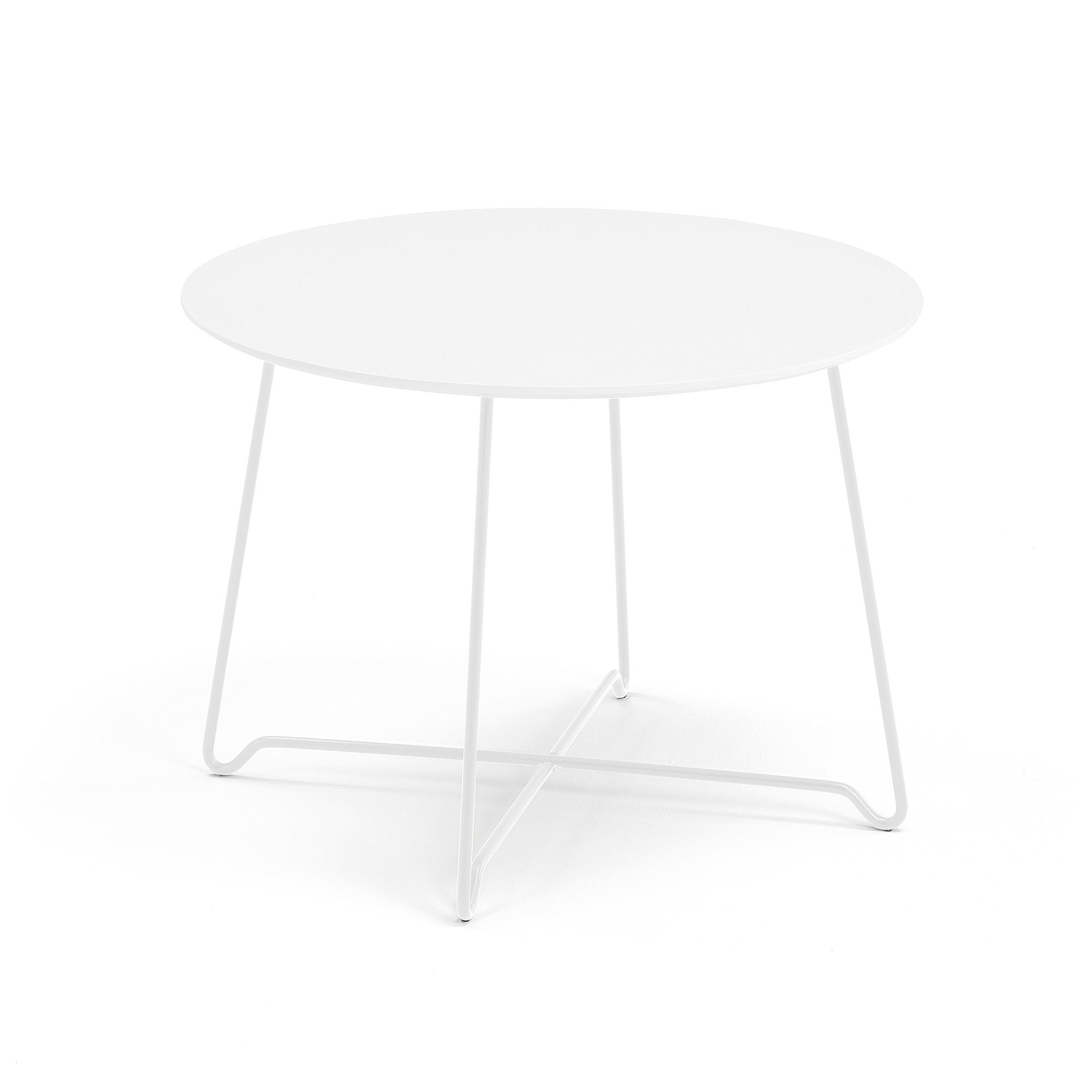 Konferenční stolek IRIS, Ø700 mm, bílá, bílá deska