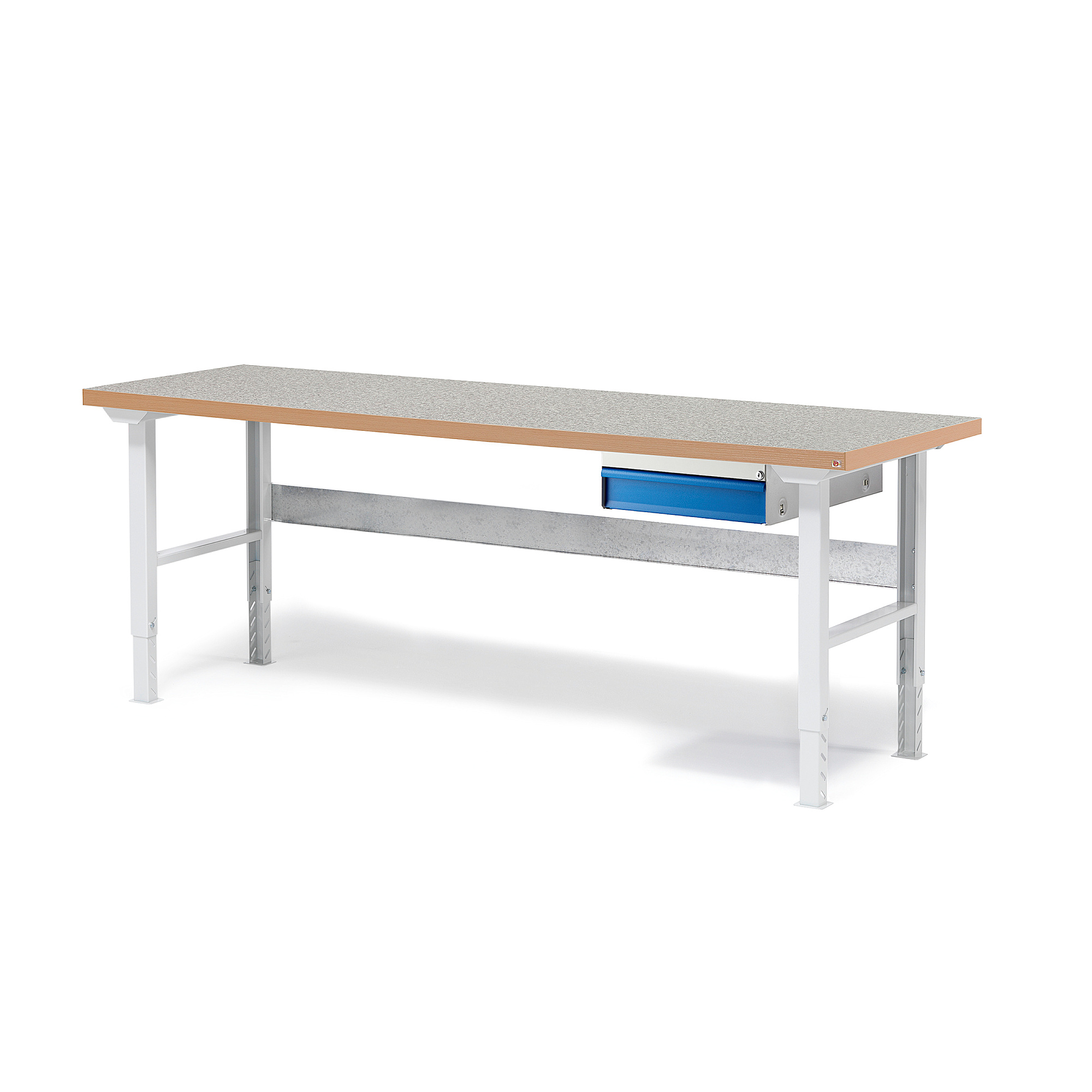 Dílenský stůl SOLID, 2000x800 mm, nosnost 750 kg, 1 zásuvka, vinylový povrch
