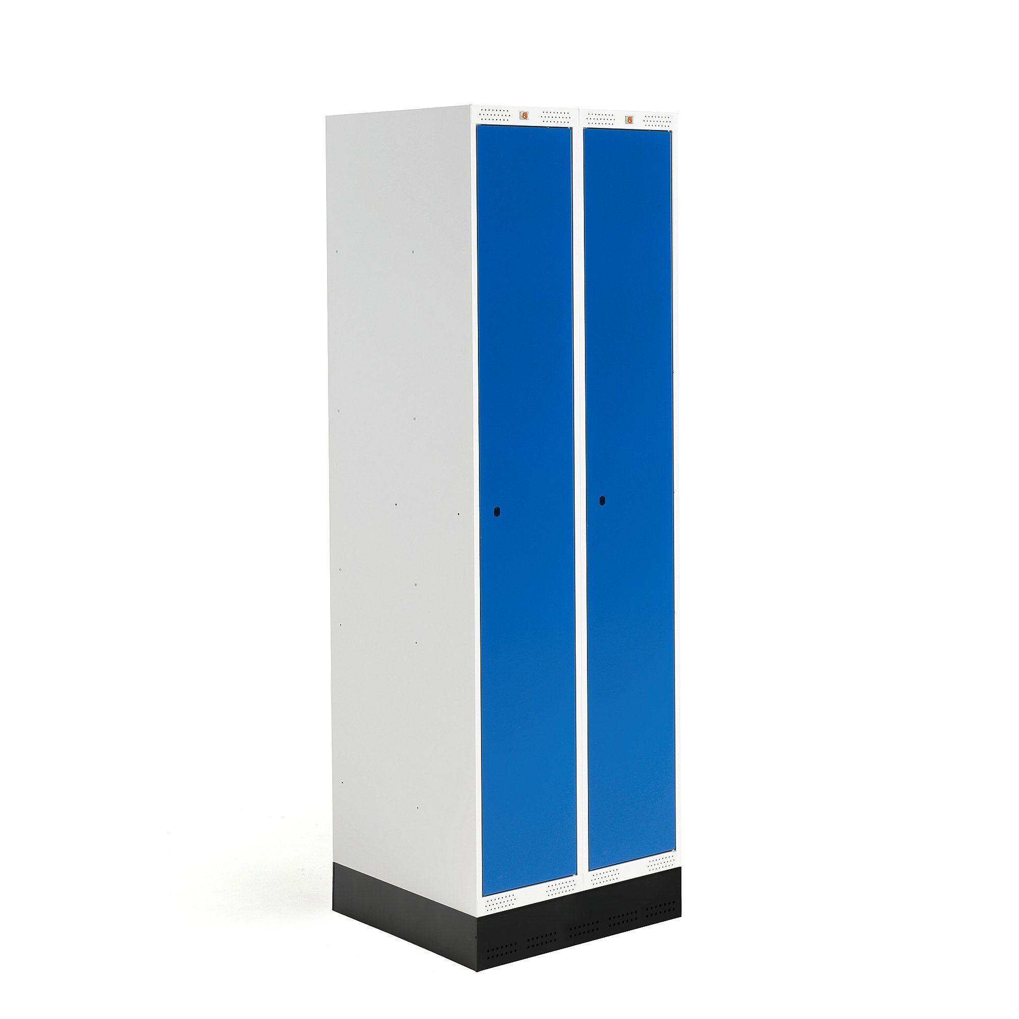 Šatní skříňka ROZ, 2 sekce, se soklem, 1890x600x550 mm, modrá