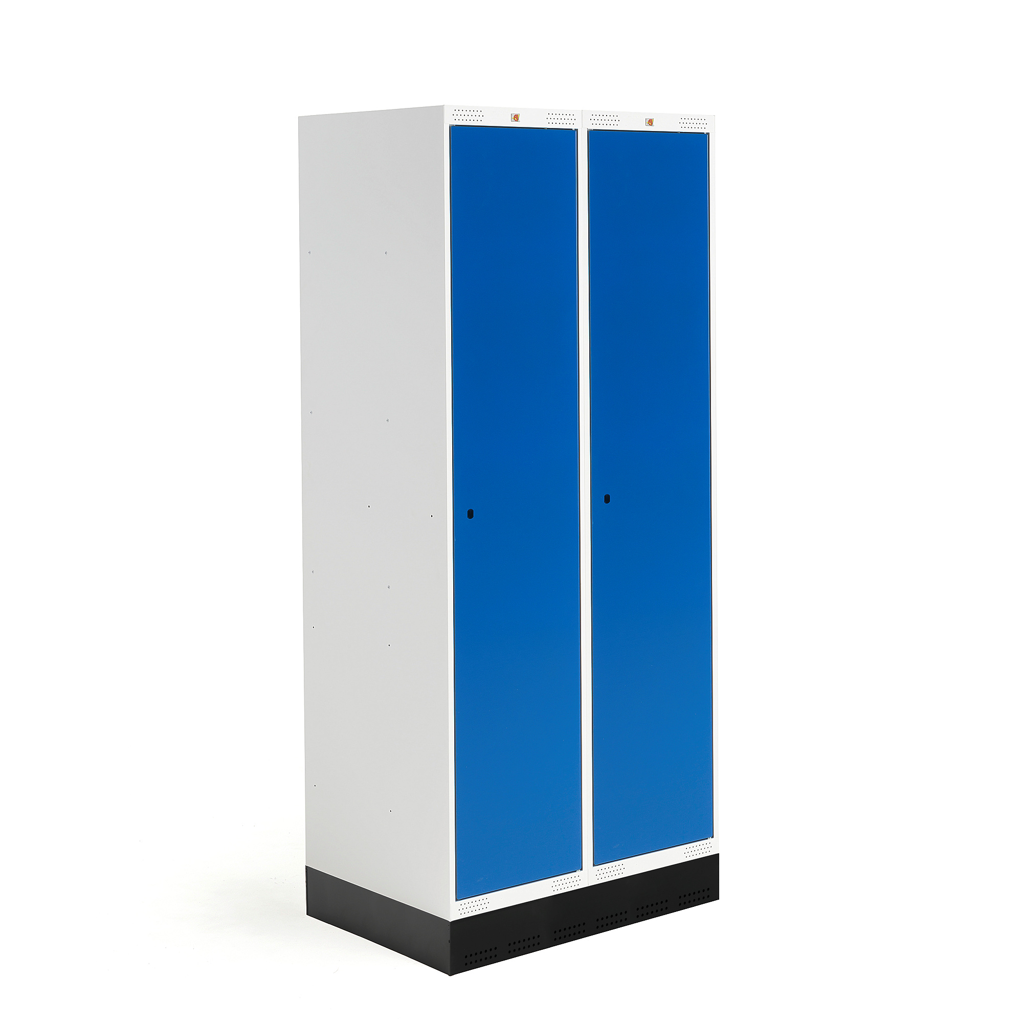 Šatní skříňka ROZ, 2 sekce, se soklem, 1890x800x550 mm, modrá