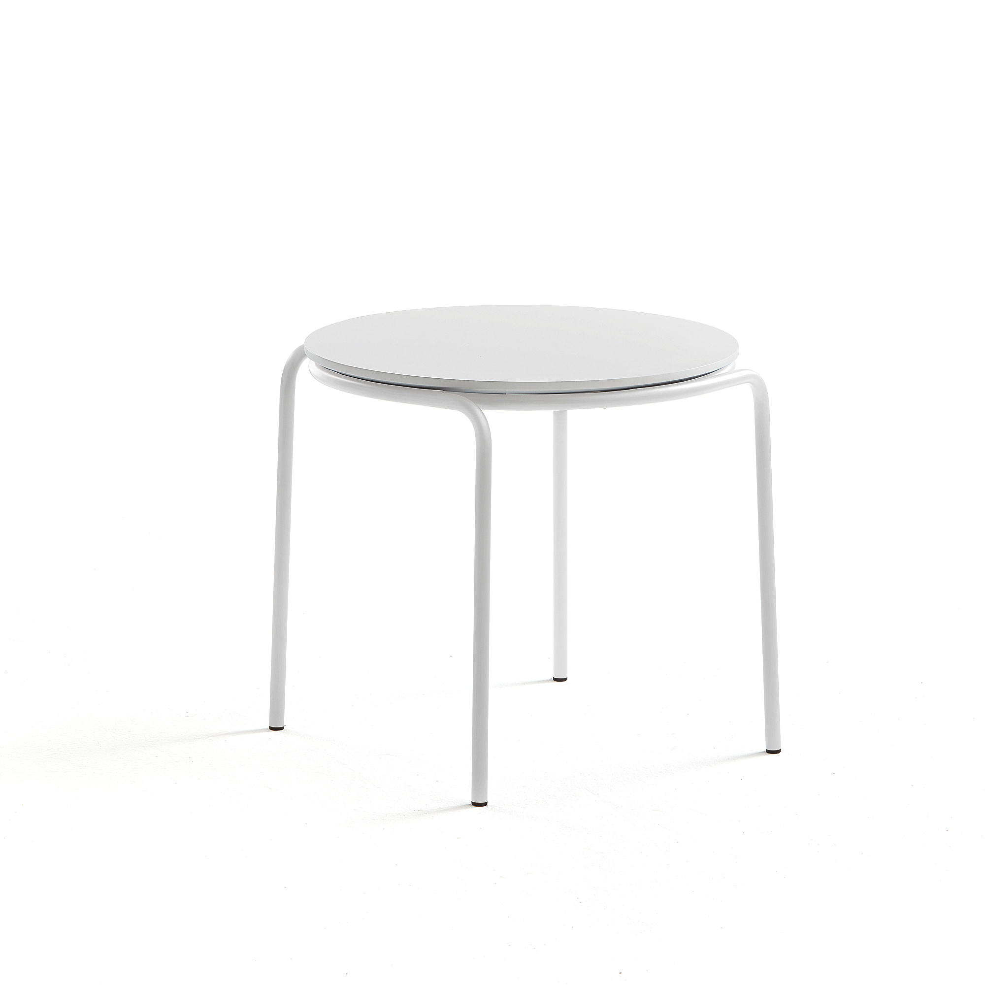 Konferenční stolek Ashley, Ø570 mm, výška 470 mm, bílá, bílá deska