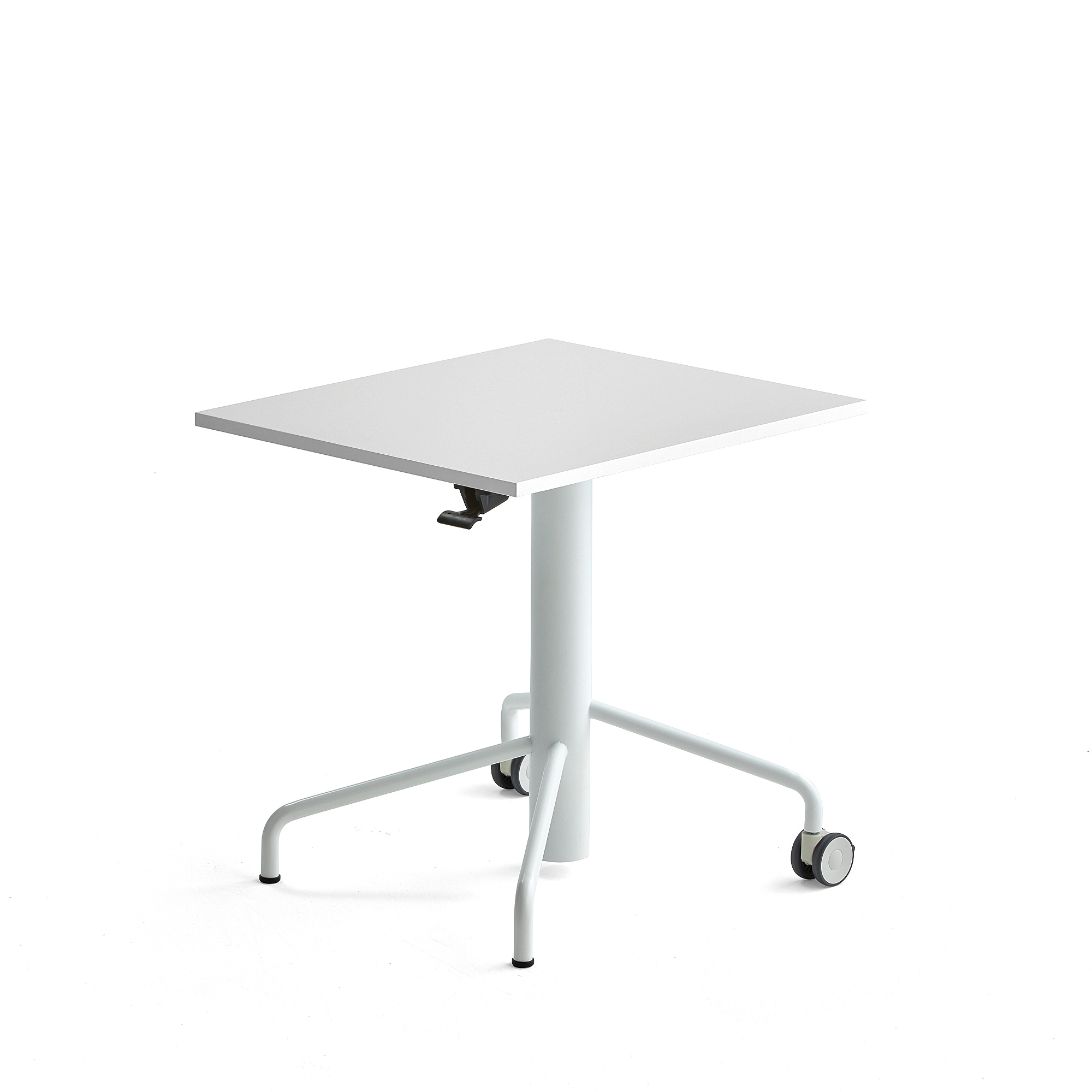 Výškově nastavitelný stůl ARISE, 600x700 mm, bílá podnož, lamino, bílá