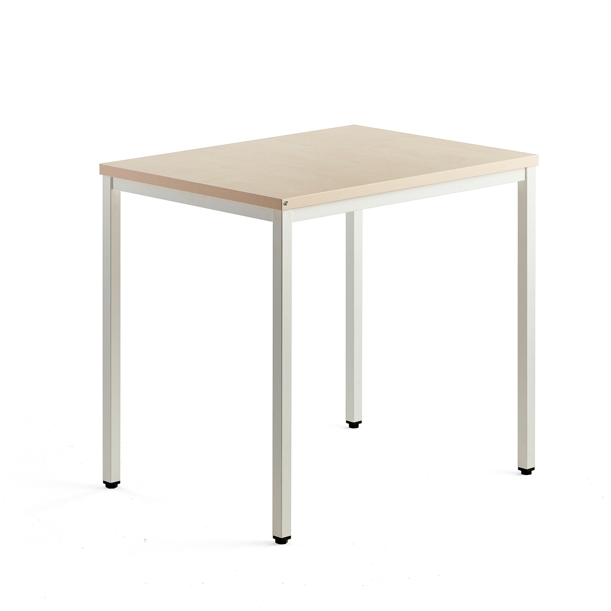 Přídavný stůl QBUS, 4 nohy, 800x600 mm, bílý rám, bříza