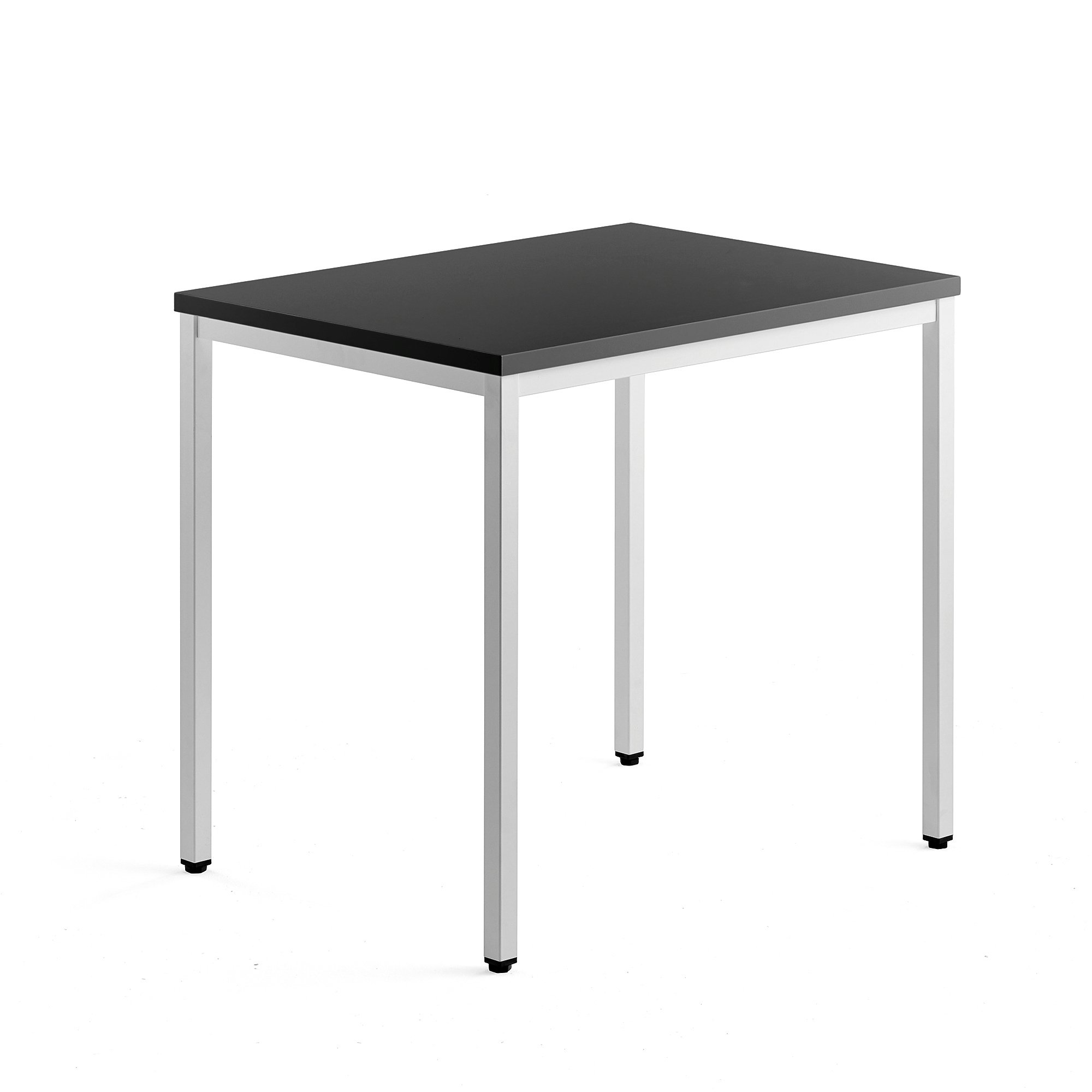 Přídavný stůl QBUS, 4 nohy, 800x600 mm, bílý rám, černá