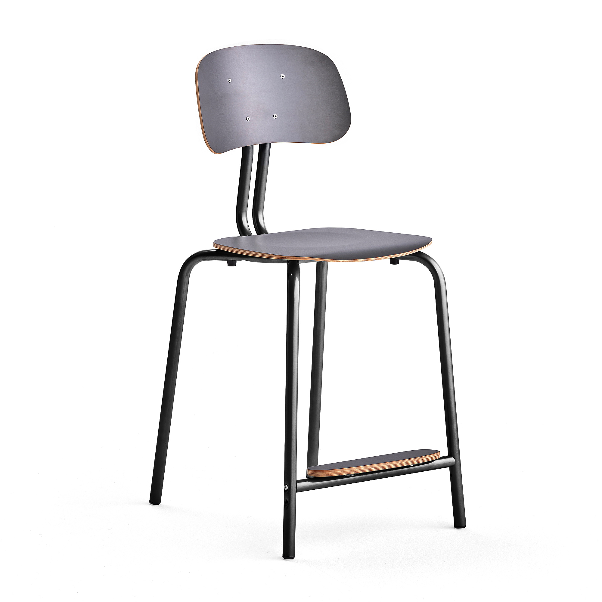Školní židle YNGVE, 4 nohy, výška 610 mm, antracitově šedá