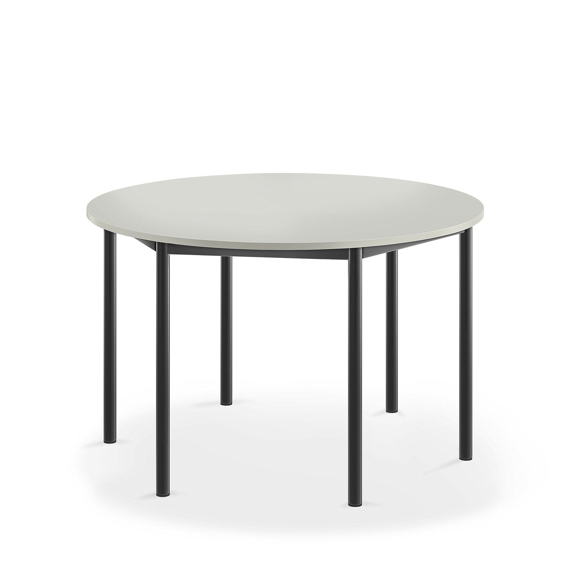 Stůl BORÅS, Ø1200x720 mm, antracitově šedé nohy, HPL deska, šedá
