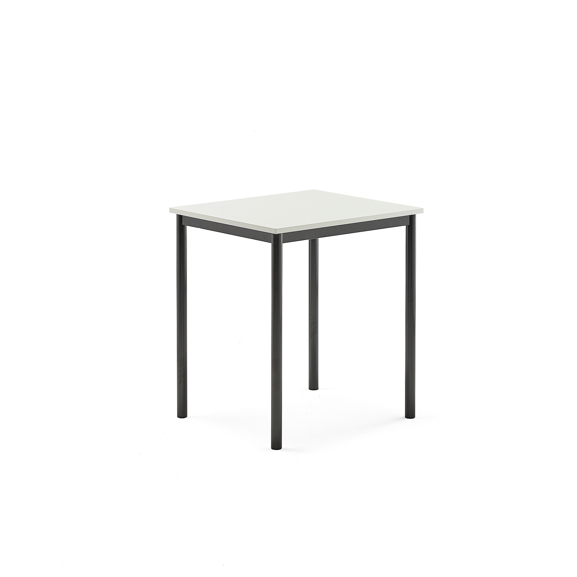 Stůl SONITUS, 700x600x760 mm, antracitově šedé nohy, HPL deska tlumící hluk, bílá