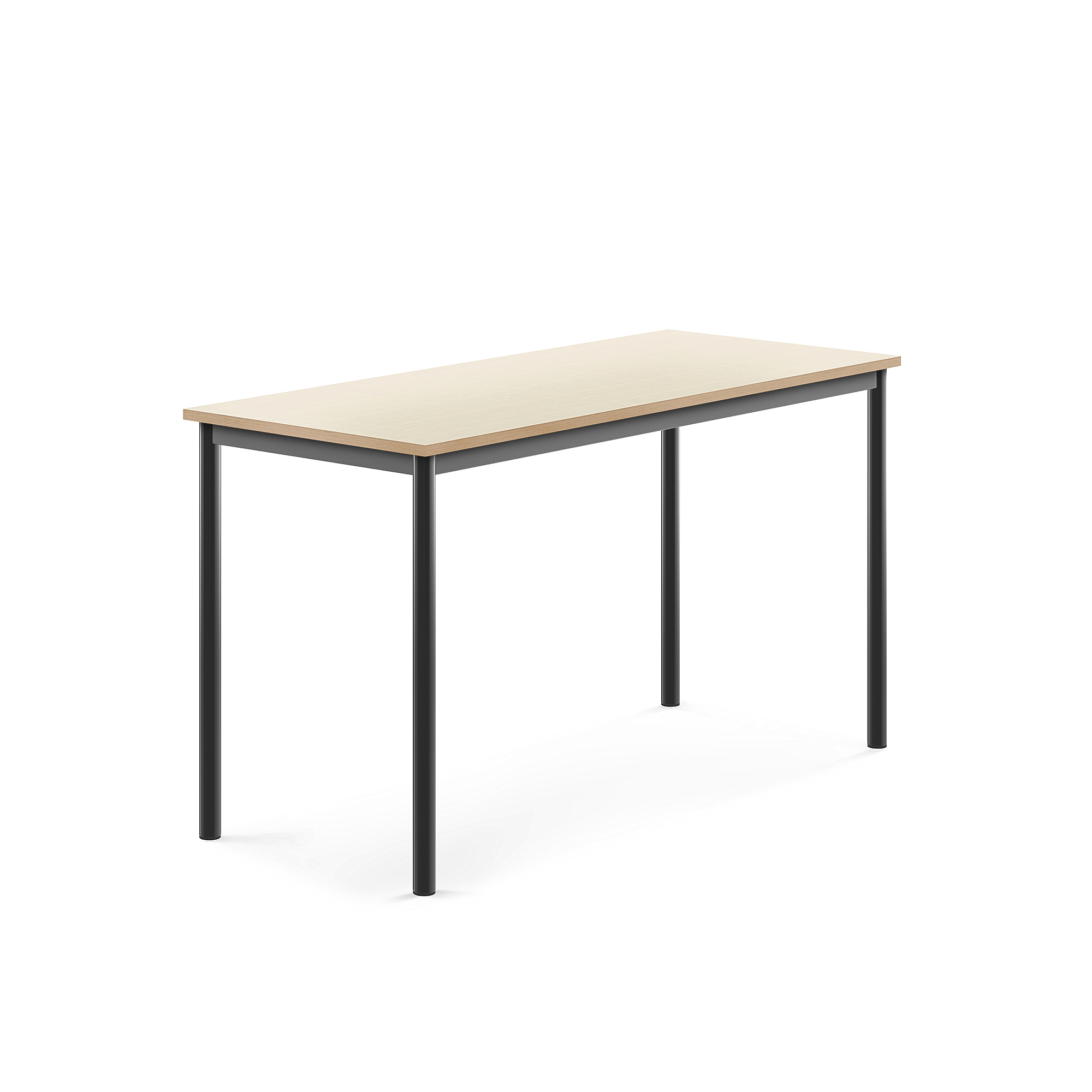 Stůl SONITUS, 1400x600x760 mm, antracitově šedé nohy, HPL deska tlumící hluk, bříza