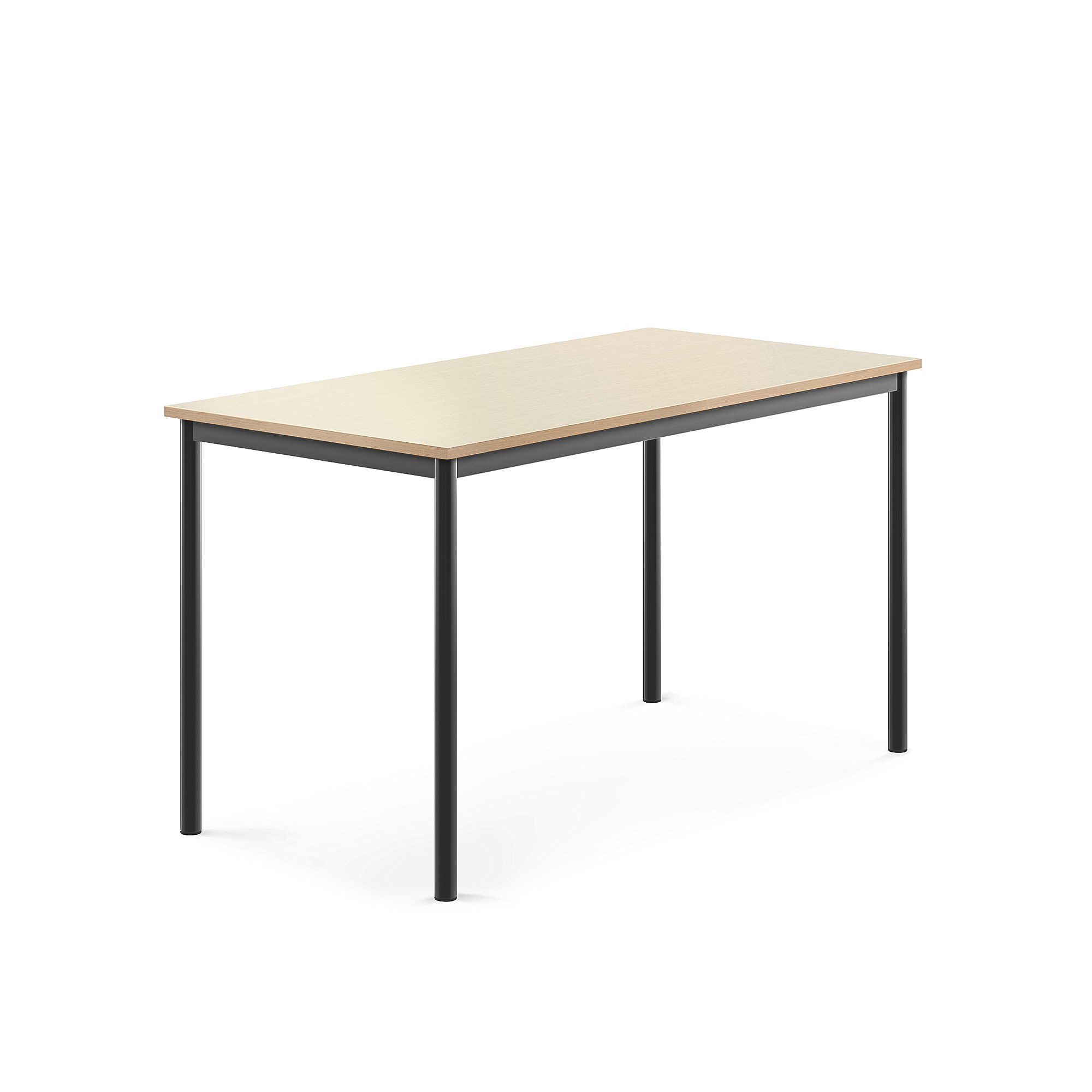 Stůl SONITUS, 1400x700x760 mm, antracitově šedé nohy, HPL deska tlumící hluk, bříza