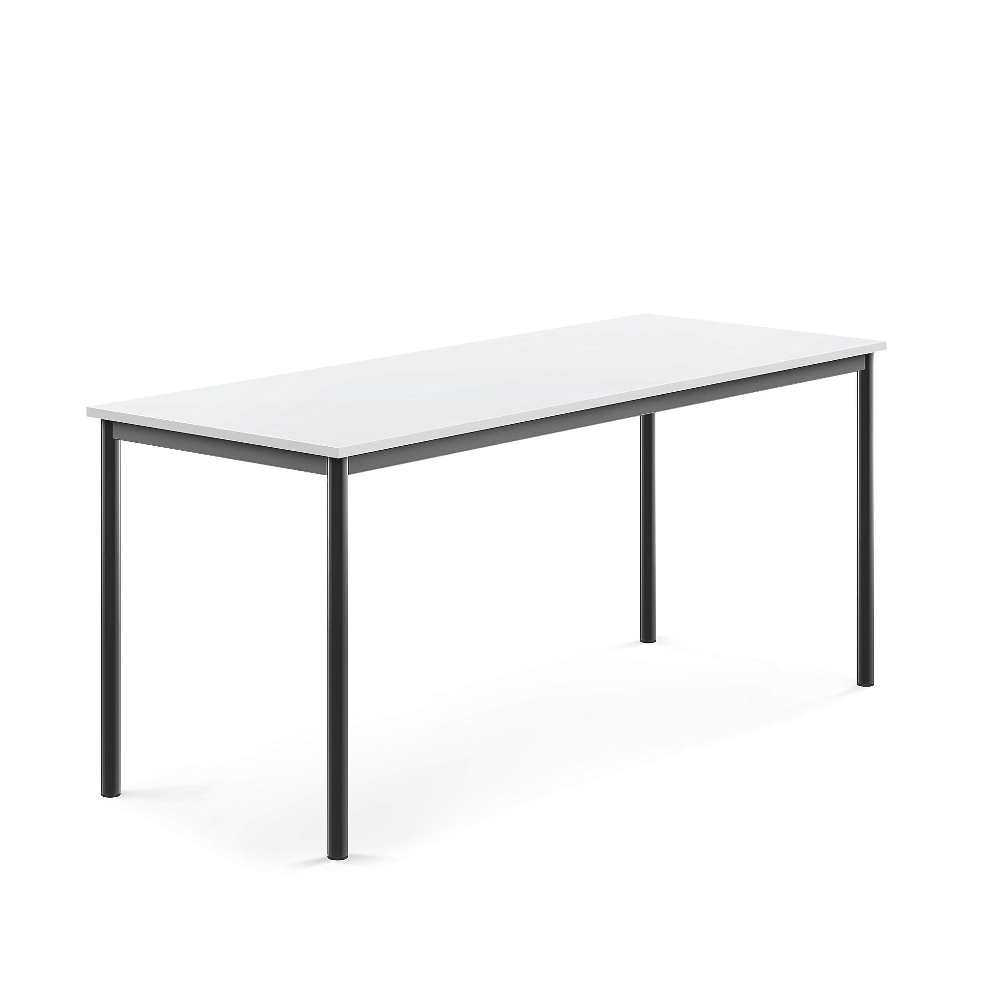 Stůl SONITUS, 1800x700x760 mm, antracitově šedé nohy, HPL deska tlumící hluk, bílá
