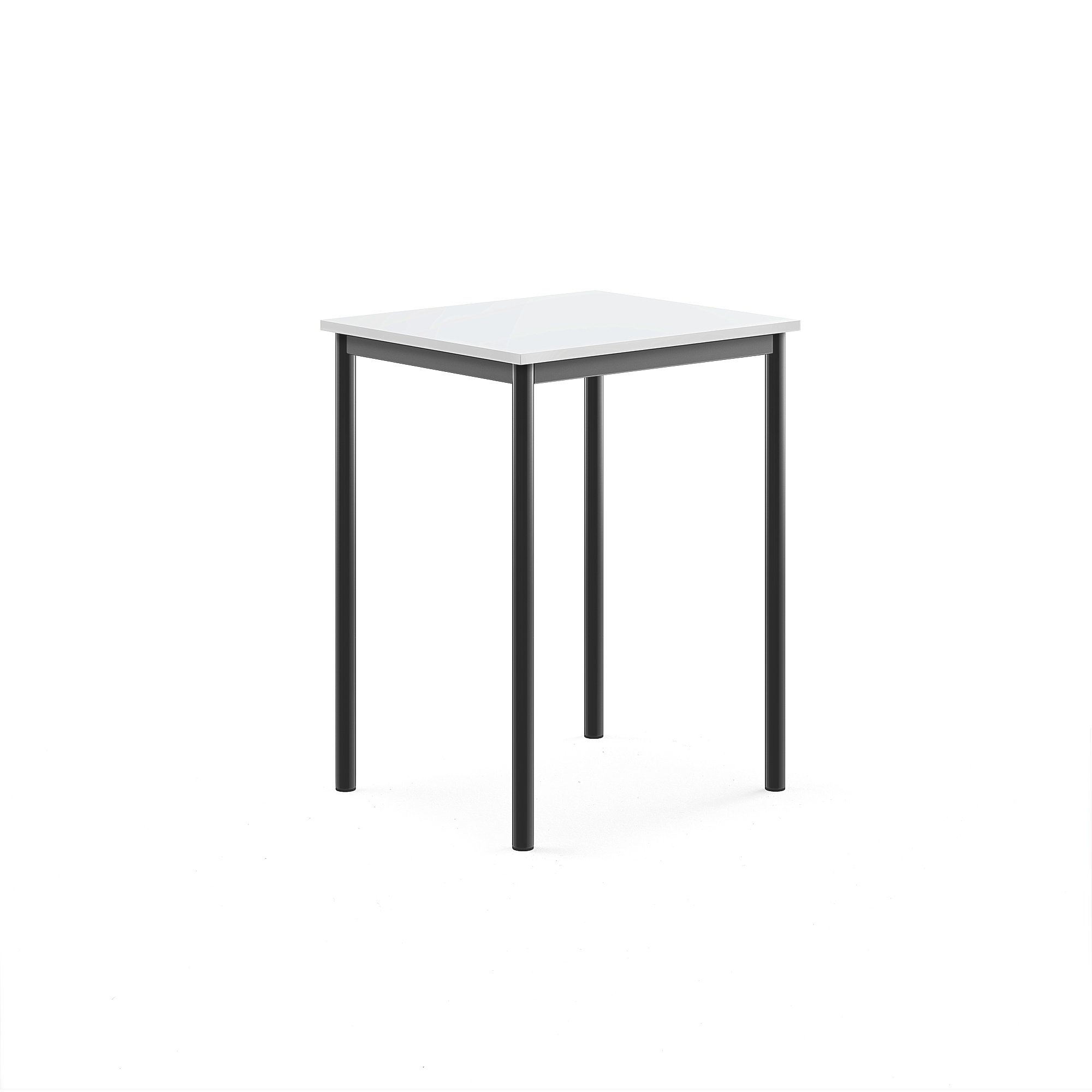 Stůl SONITUS, 700x600x900 mm, antracitově šedé nohy, HPL deska tlumící hluk, bílá