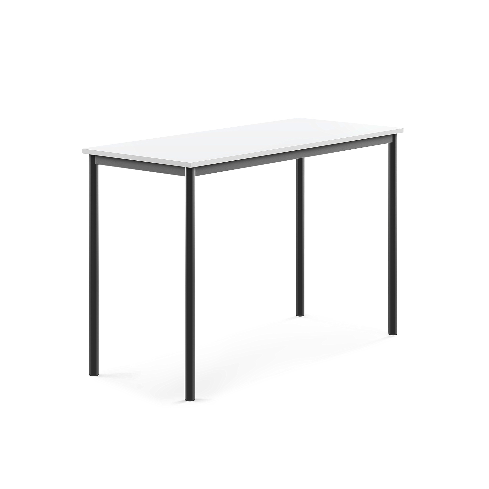 Stůl SONITUS, 1400x600x900 mm, antracitově šedé nohy, HPL deska tlumící hluk, bílá