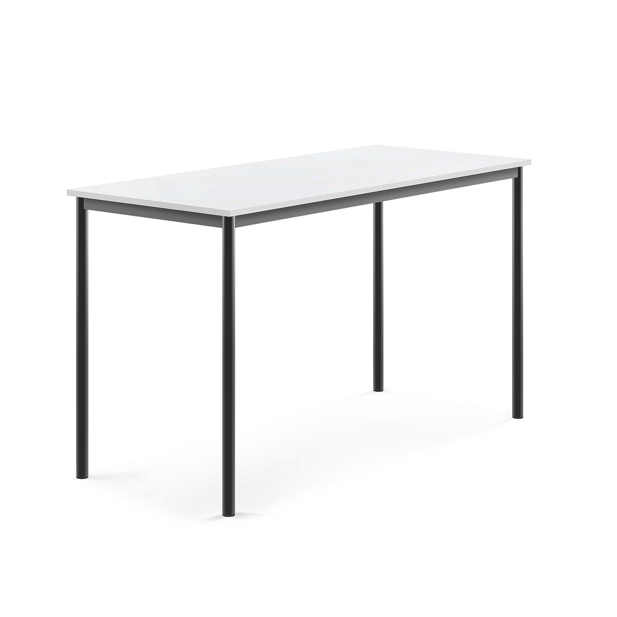 Stůl SONITUS, 1600x700x900 mm, antracitově šedé nohy, HPL deska tlumící hluk, bílá