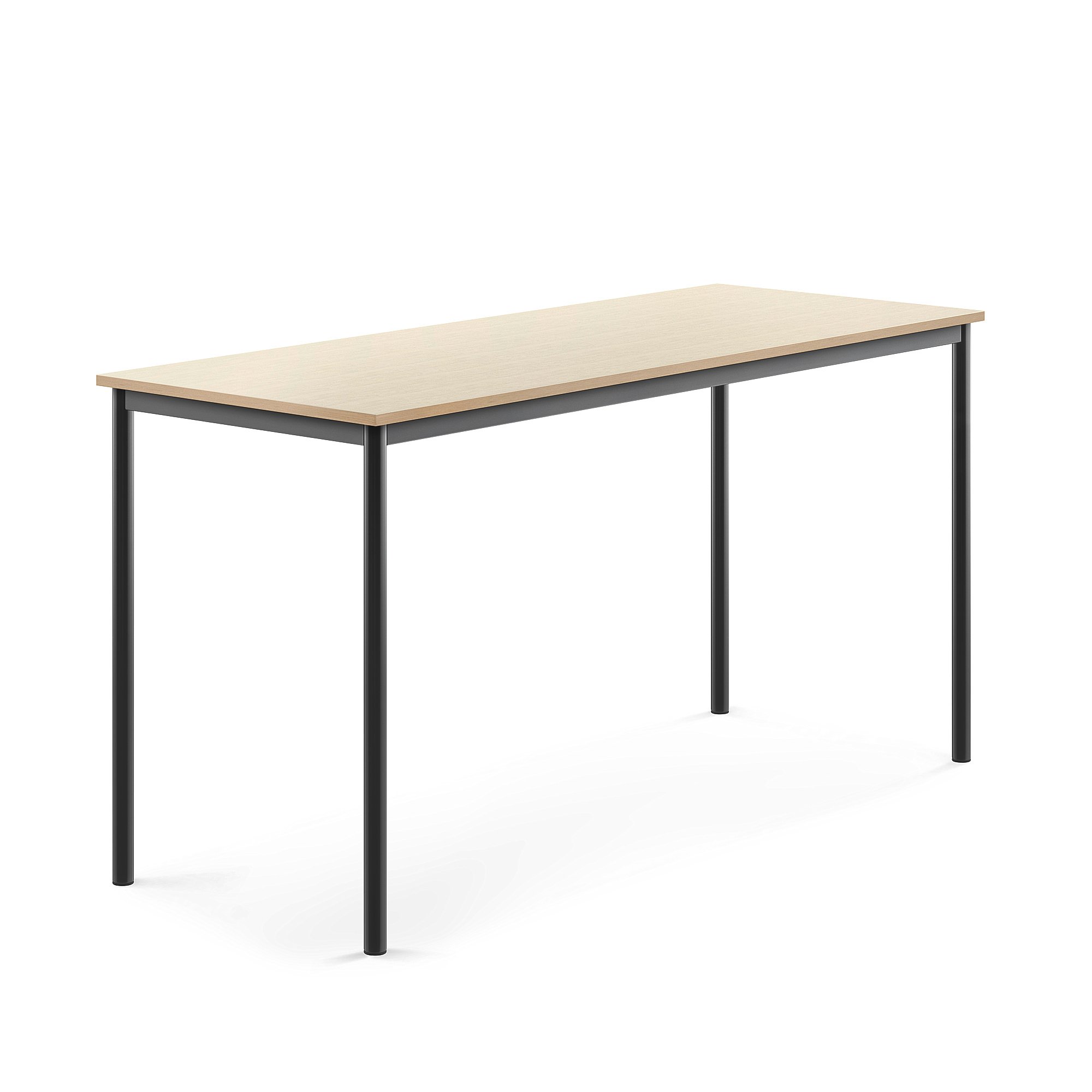 Stůl SONITUS, 1800x700x900 mm, antracitově šedé nohy, HPL deska tlumící hluk, bříza