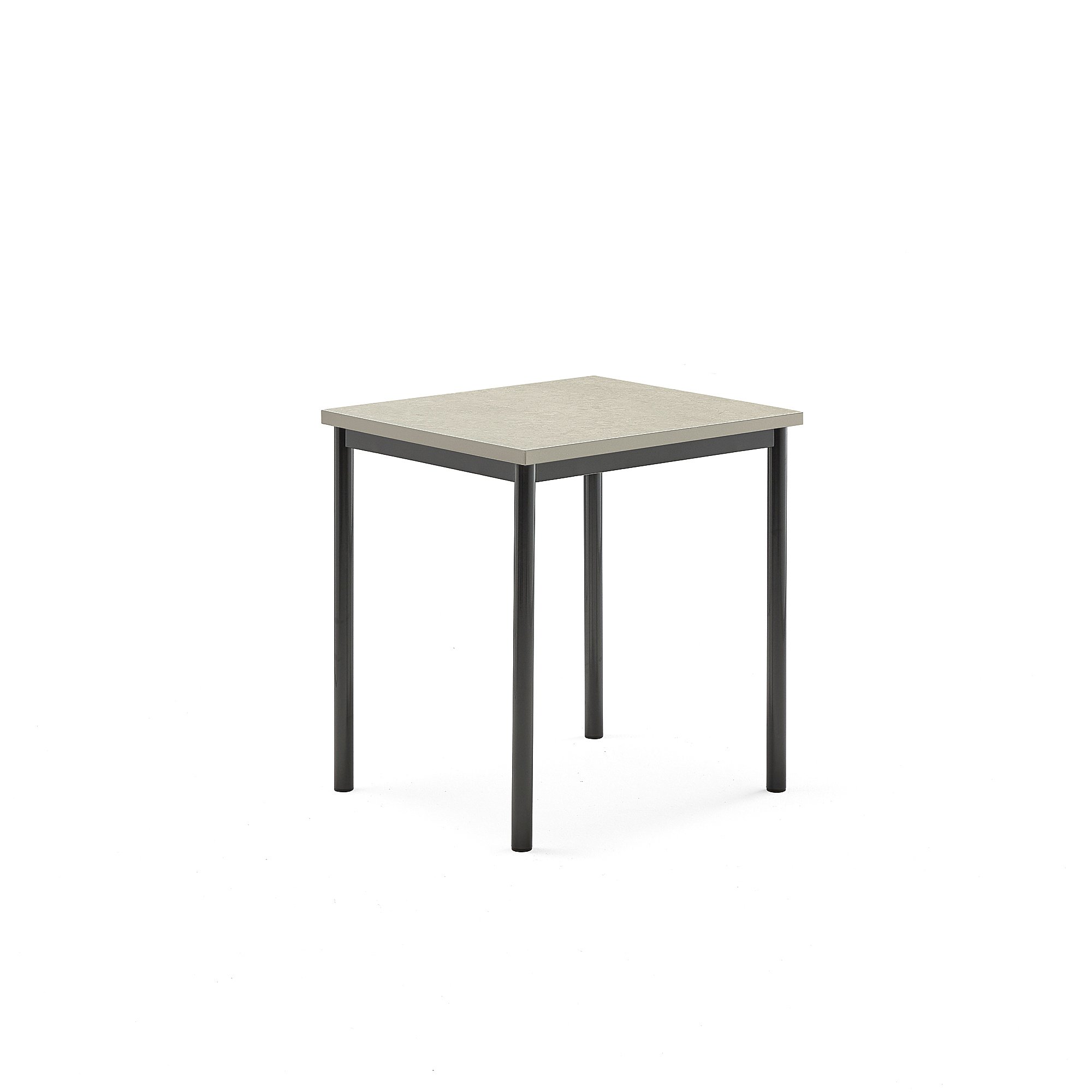 Stůl SONITUS, 700x600x720 mm, antracitově šedé nohy, deska s linoleem, šedá