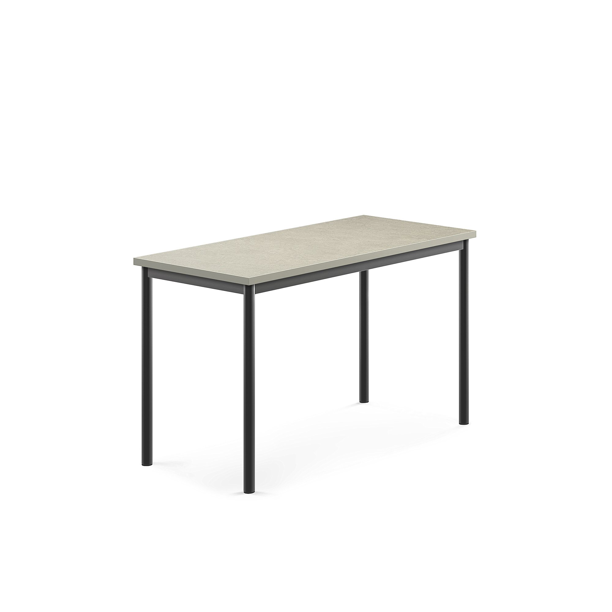 Stůl SONITUS, 1200x600x720 mm, antracitově šedé nohy, deska s linoleem, šedá