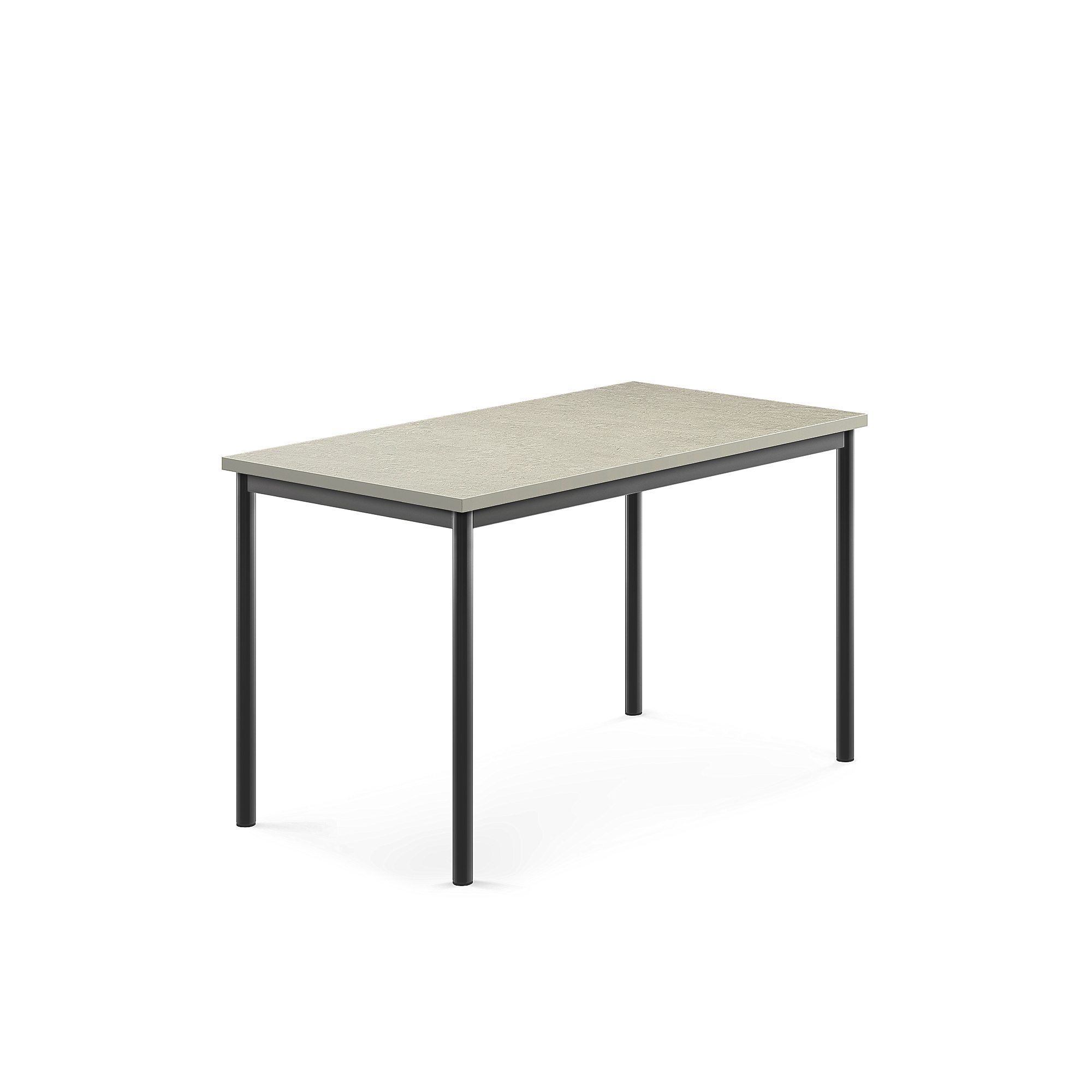 Stůl SONITUS, 1200x700x720 mm, antracitově šedé nohy, deska s linoleem, šedá