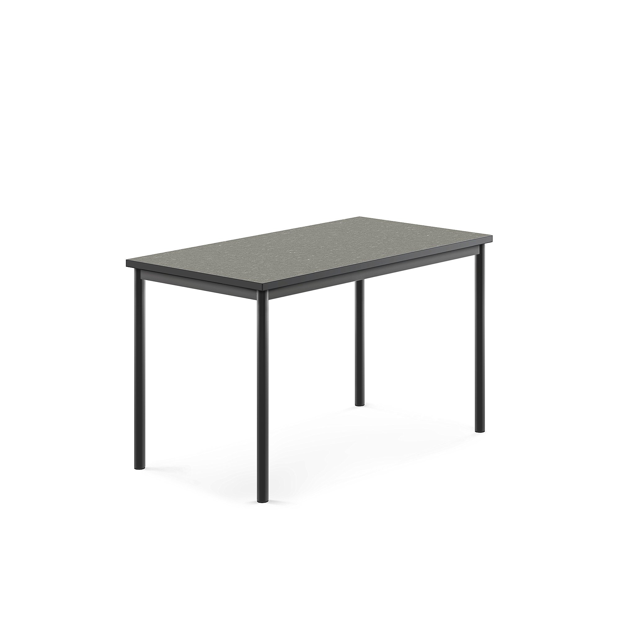 Stůl SONITUS, 1200x700x720 mm, antracitově šedé nohy, deska s linoleem, tmavě šedá