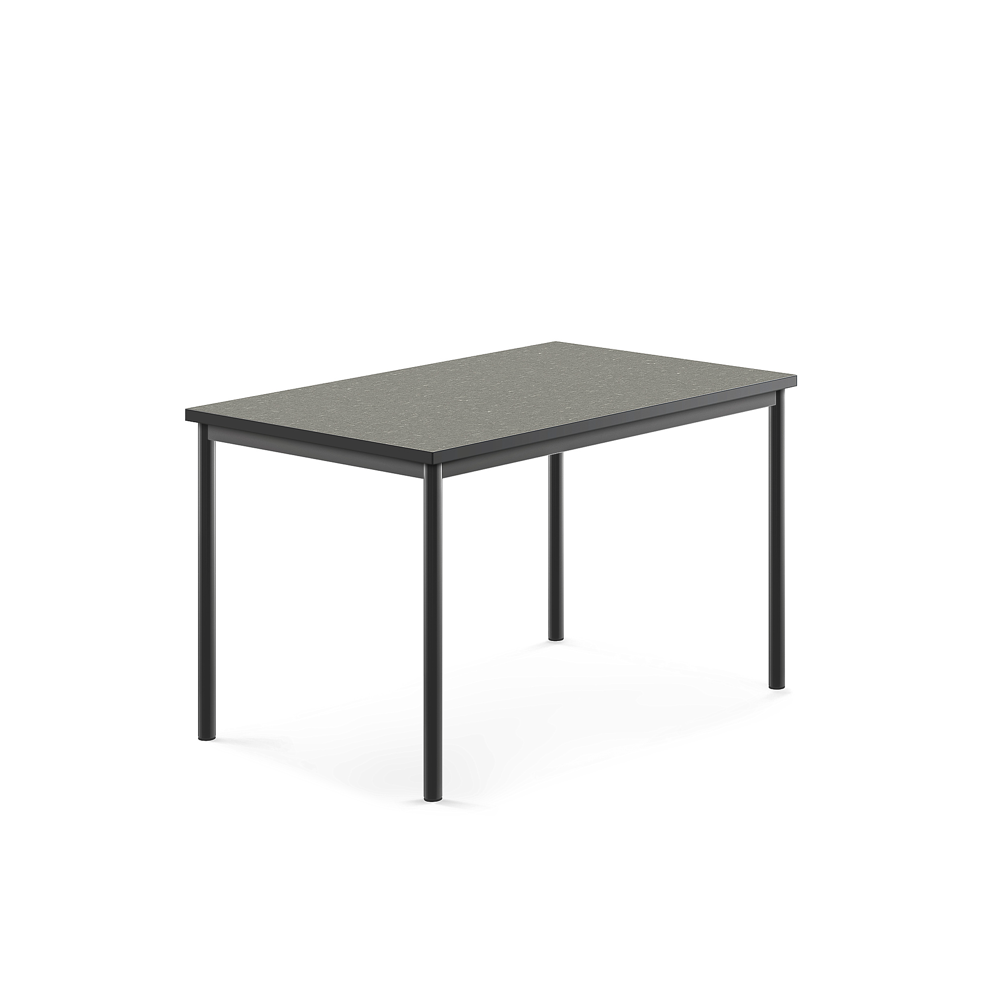 Stůl SONITUS, 1200x800x720 mm, antracitově šedé nohy, deska s linoleem, tmavě šedá