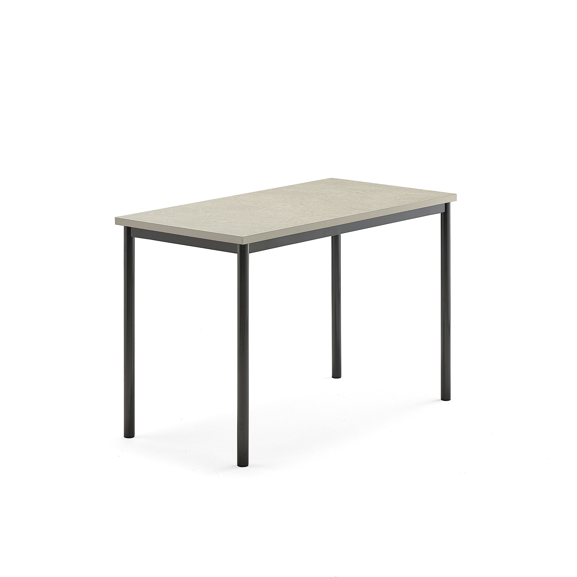 Stůl SONITUS, 1200x700x760 mm, antracitově šedé nohy, deska s linoleem, šedá
