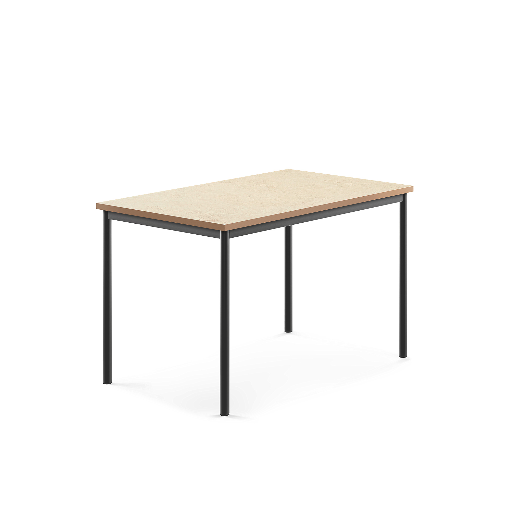 Stůl SONITUS, 1200x800x760 mm, antracitově šedé nohy, deska s linoleem, béžová