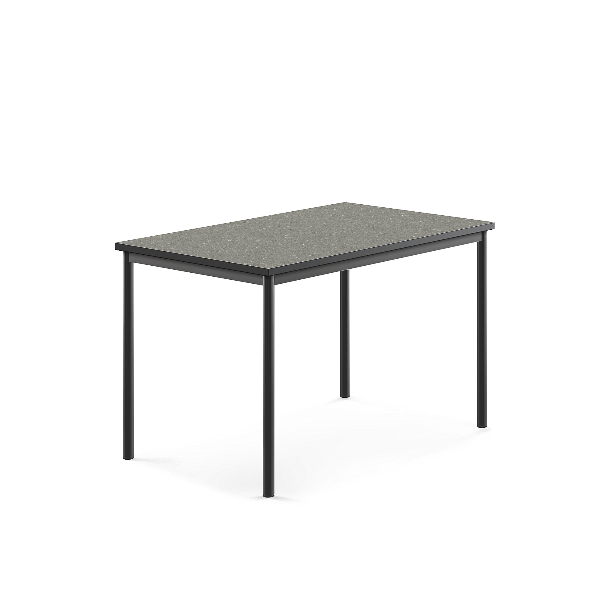 Stůl SONITUS, 1200x800x760 mm, antracitově šedé nohy, deska s linoleem, tmavě šedá