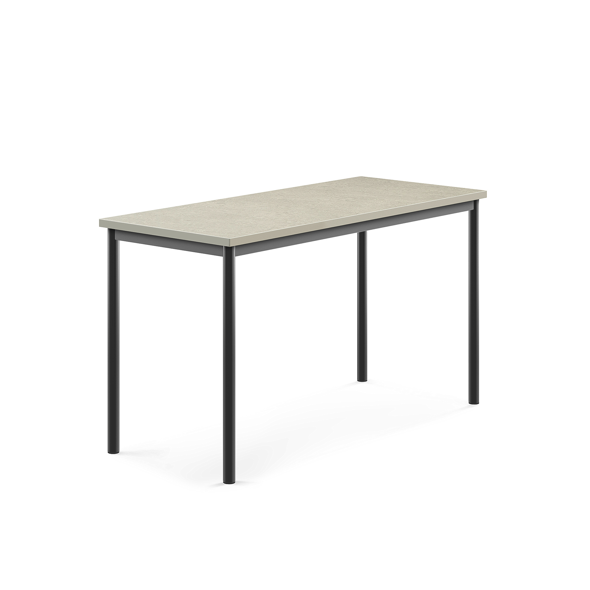 Stůl SONITUS, 1400x600x760 mm, antracitově šedé nohy, deska s linoleem, šedá