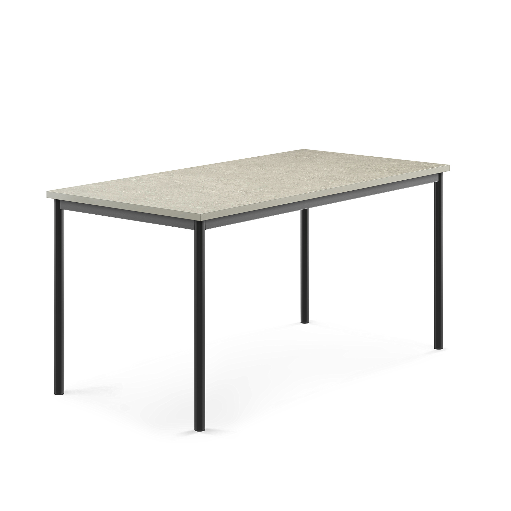 Stůl SONITUS, 1600x800x760 mm, antracitově šedé nohy, deska s linoleem, šedá