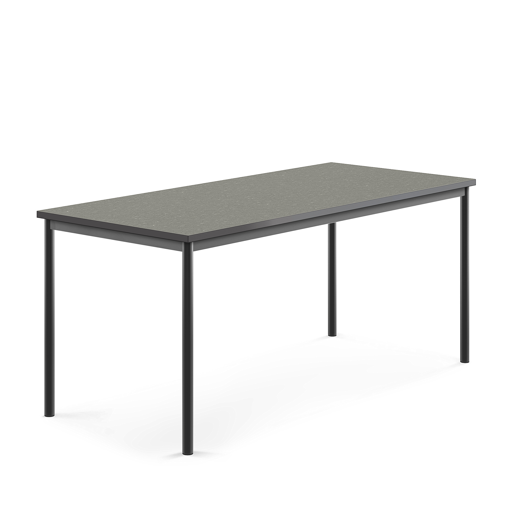 Stůl SONITUS, 1800x800x760 mm, antracitově šedé nohy, deska s linoleem, tmavě šedá