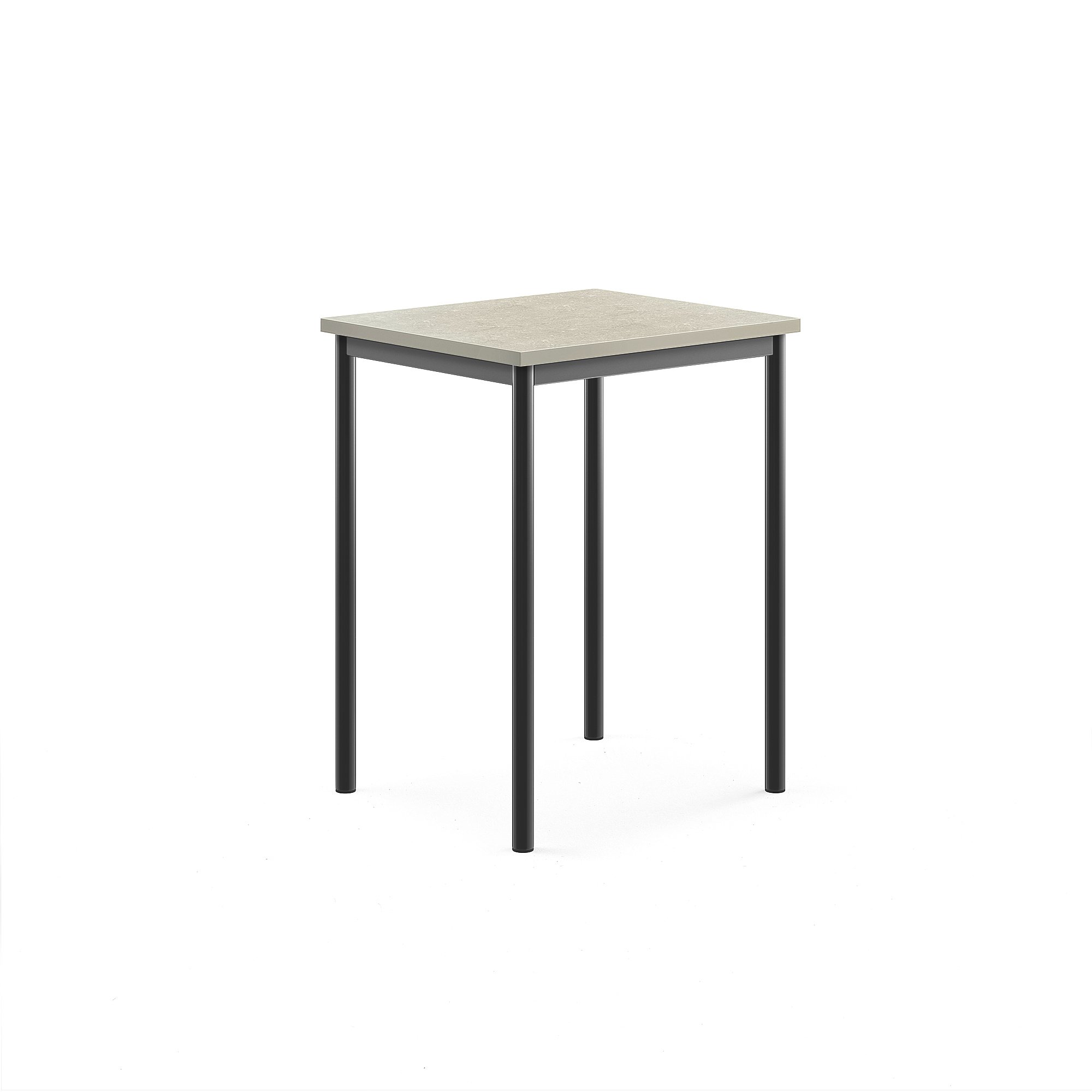 Stůl SONITUS, 700x600x900 mm, antracitově šedé nohy, deska s linoleem, šedá