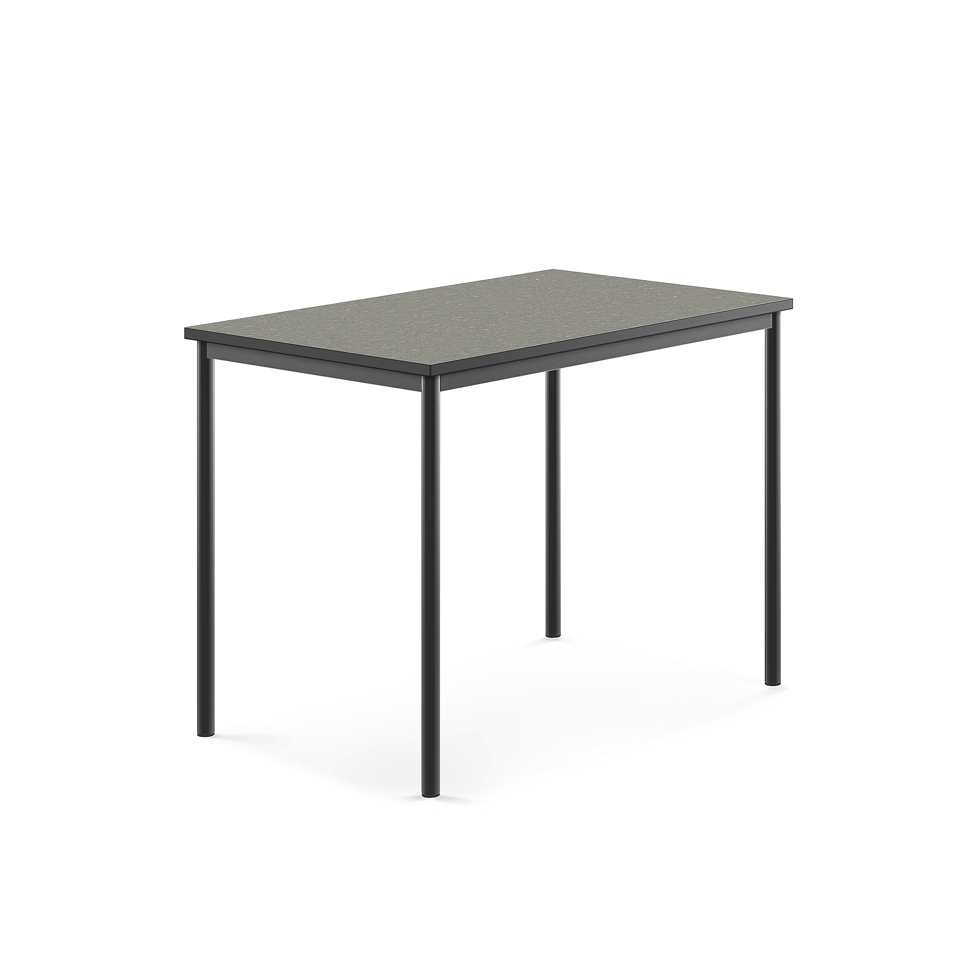 Stůl SONITUS, 1200x800x900 mm, antracitově šedé nohy, deska s linoleem, tmavě šedá