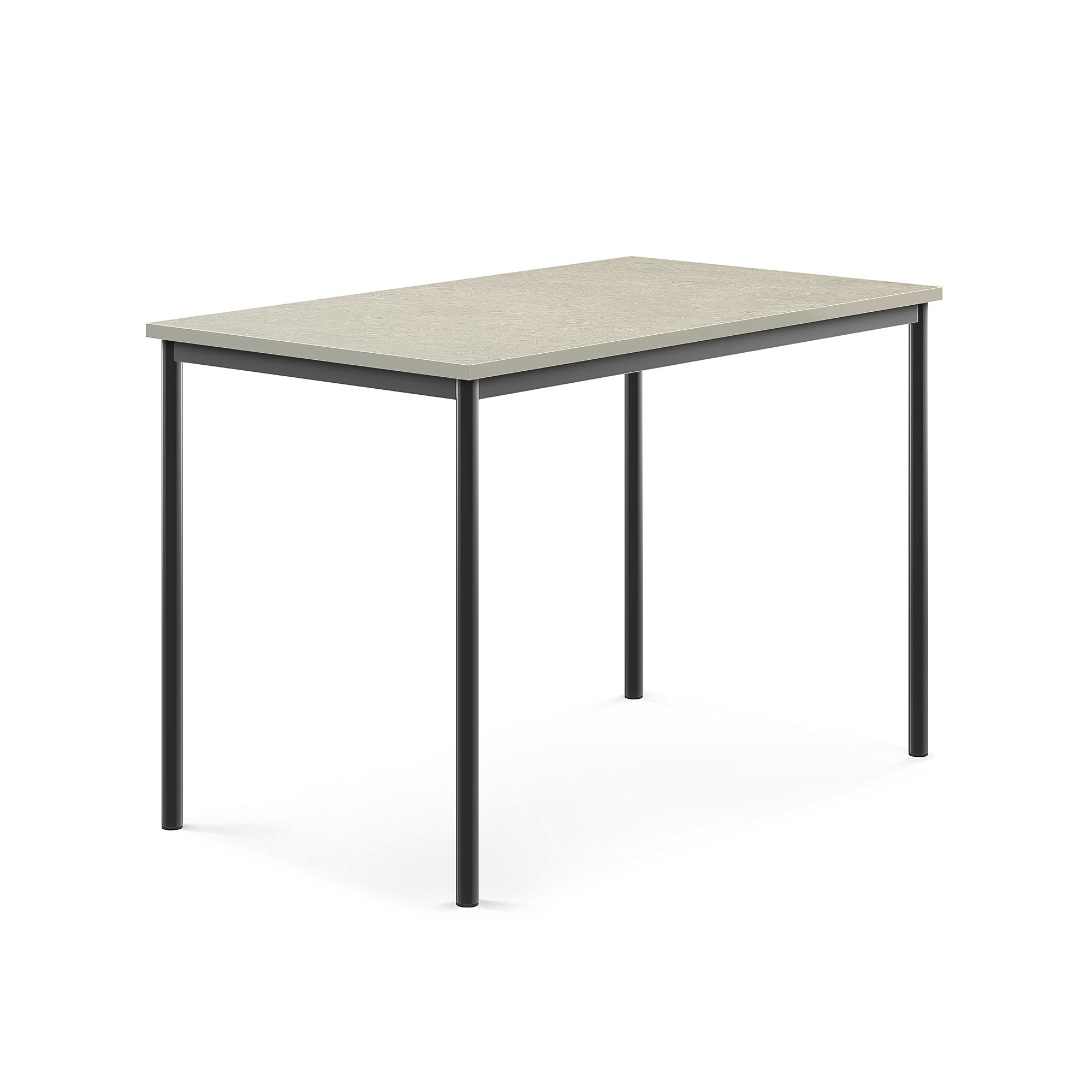 Stůl SONITUS, 1400x800x900 mm, antracitově šedé nohy, deska s linoleem, šedá