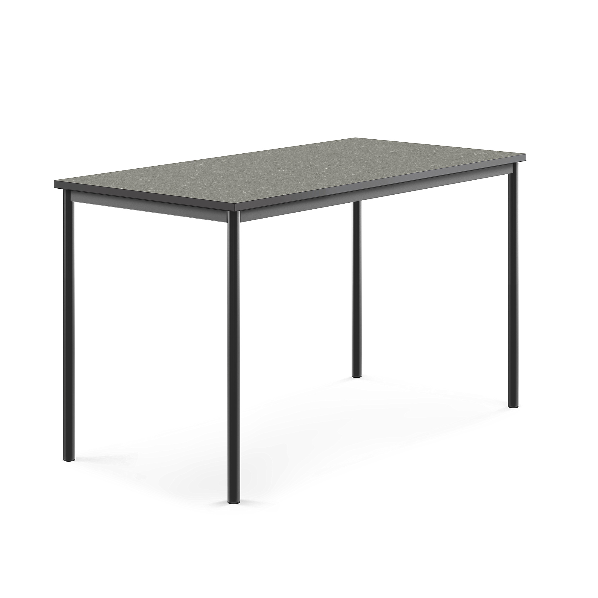 Stůl SONITUS, 1600x800x900 mm, antracitově šedé nohy, deska s linoleem, tmavě šedá