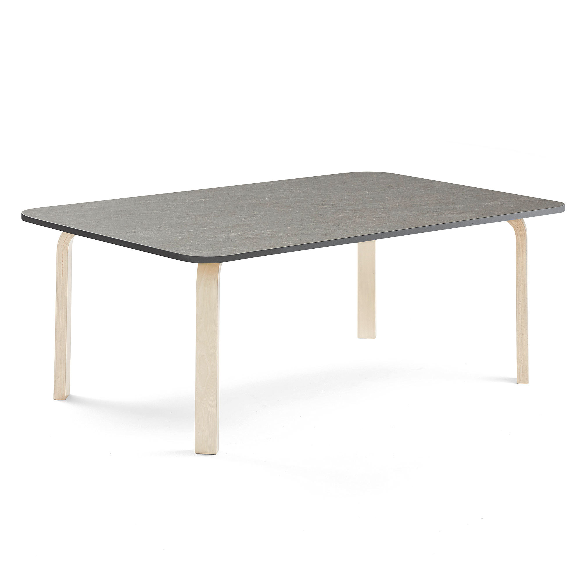 Stůl ELTON, 1800x800x530 mm, bříza, akustické linoleum, tmavě šedá