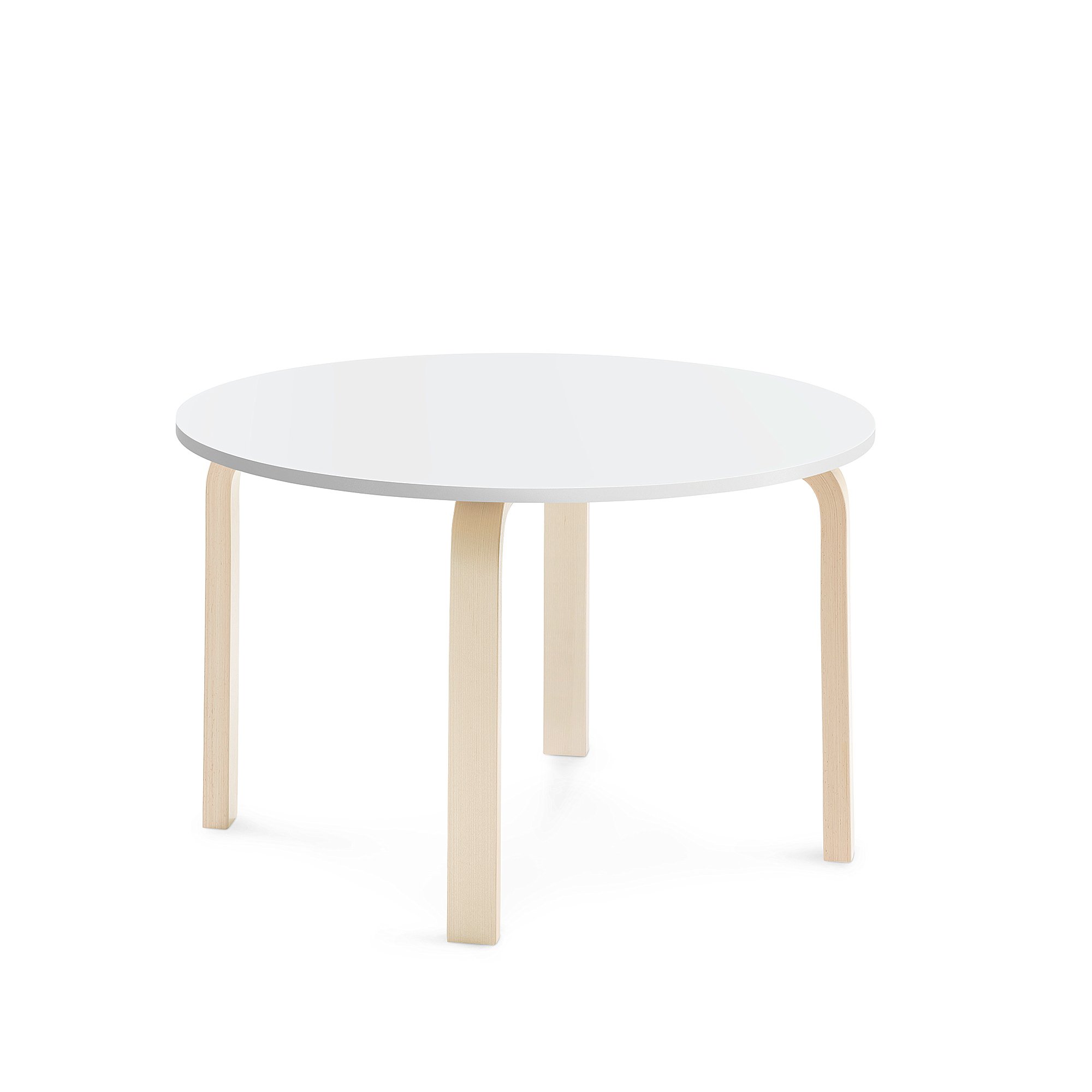 Stůl ELTON, Ø 900x530 mm, bříza, akustická HPL deska, bílá