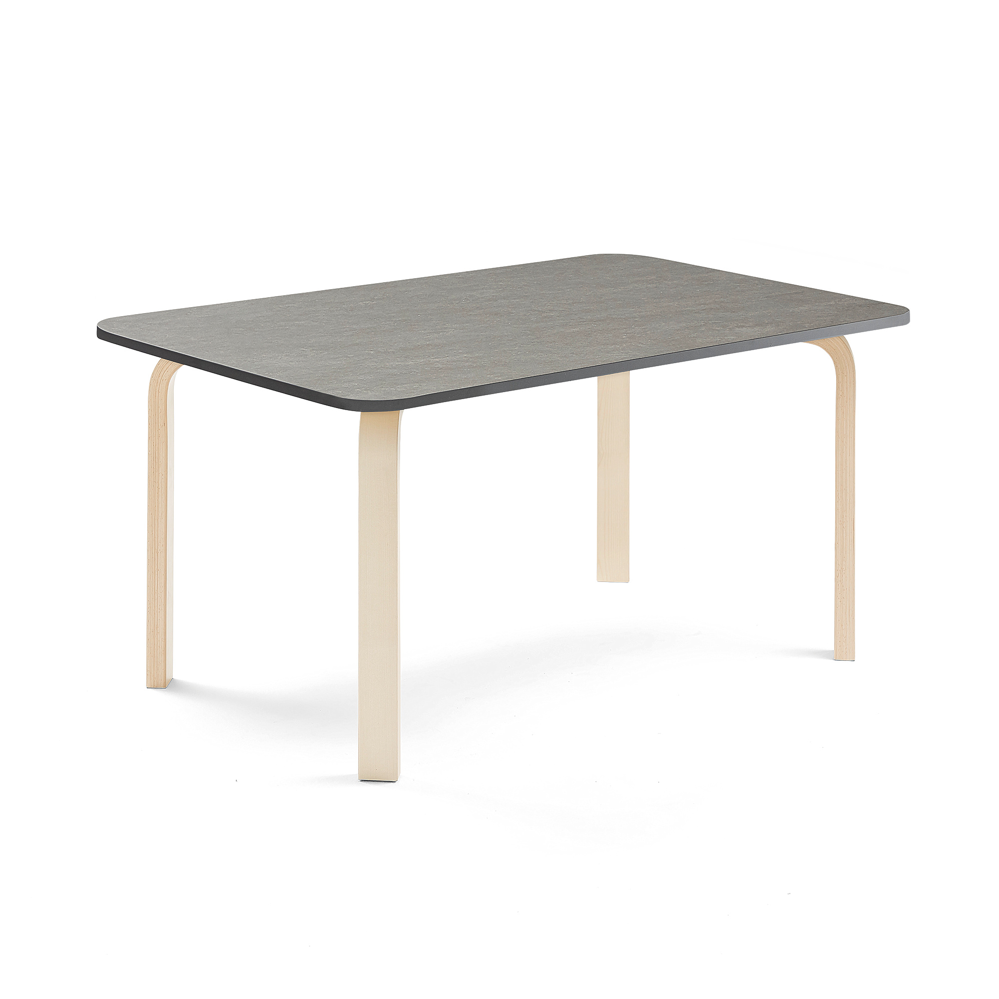 Stůl ELTON, 1200x800x590 mm, bříza, akustické linoleum, tmavě šedá