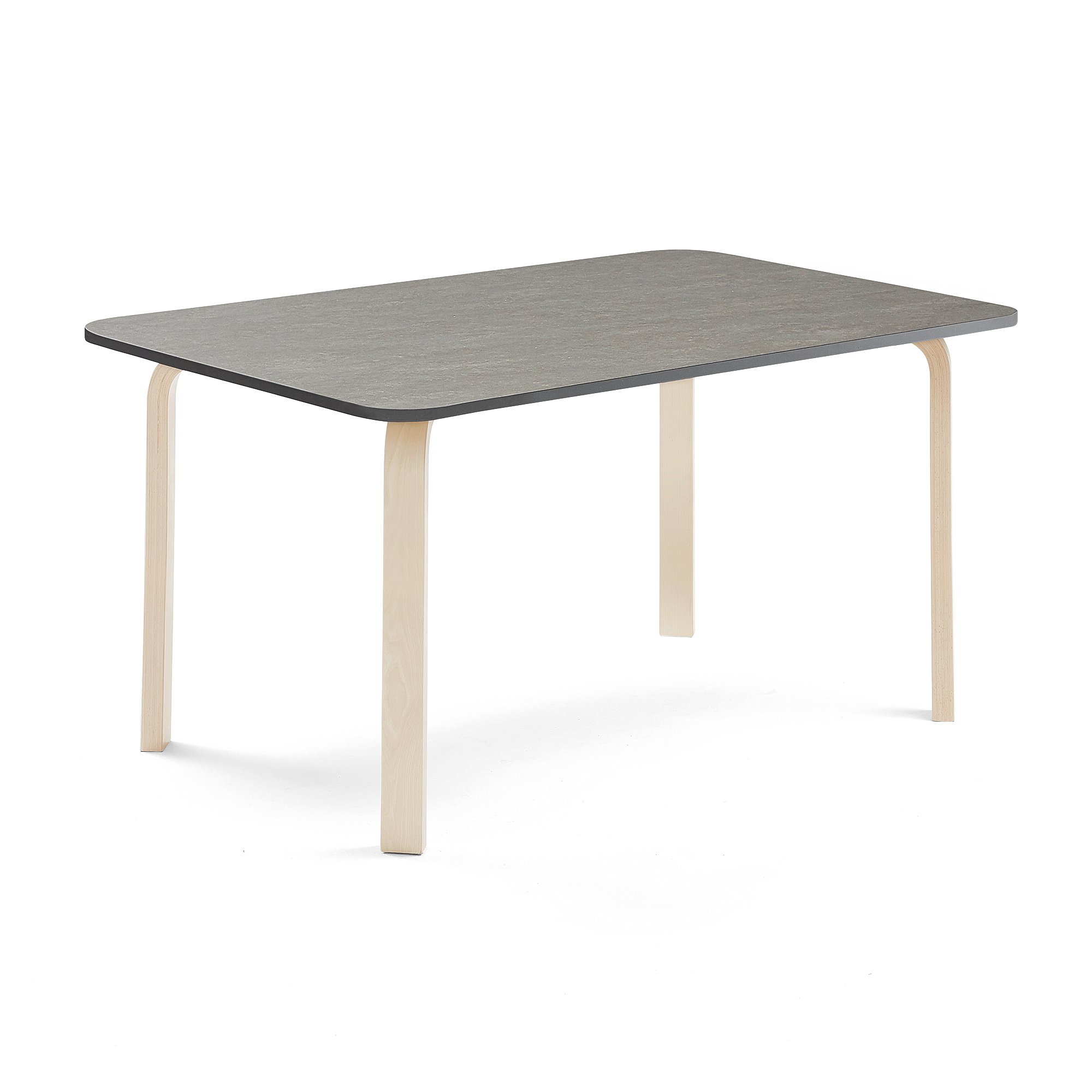 Stůl ELTON, 1400x800x640 mm, bříza, akustické linoleum, tmavě šedá