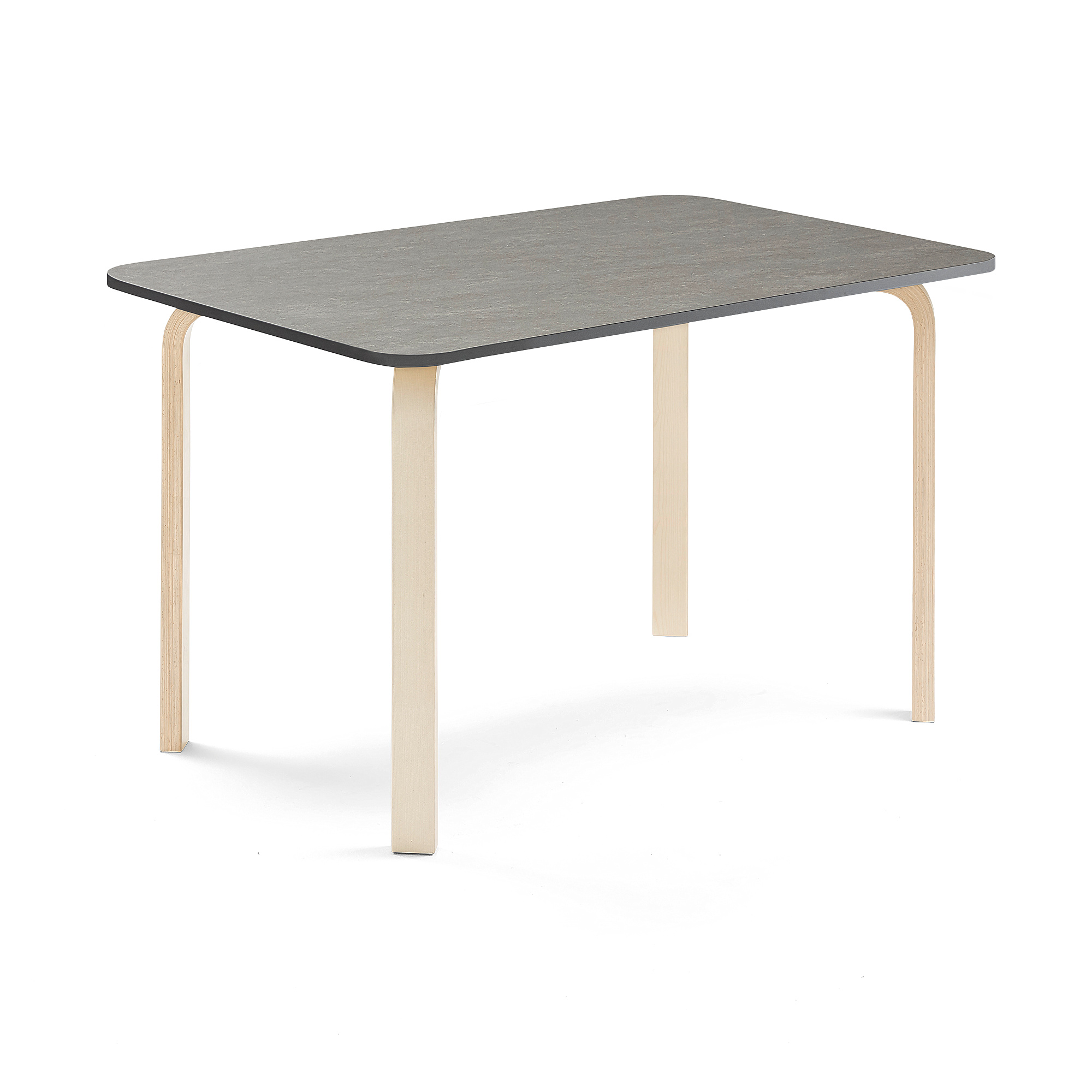 Stůl ELTON, 1200x800x710 mm, bříza, akustické linoleum, tmavě šedá
