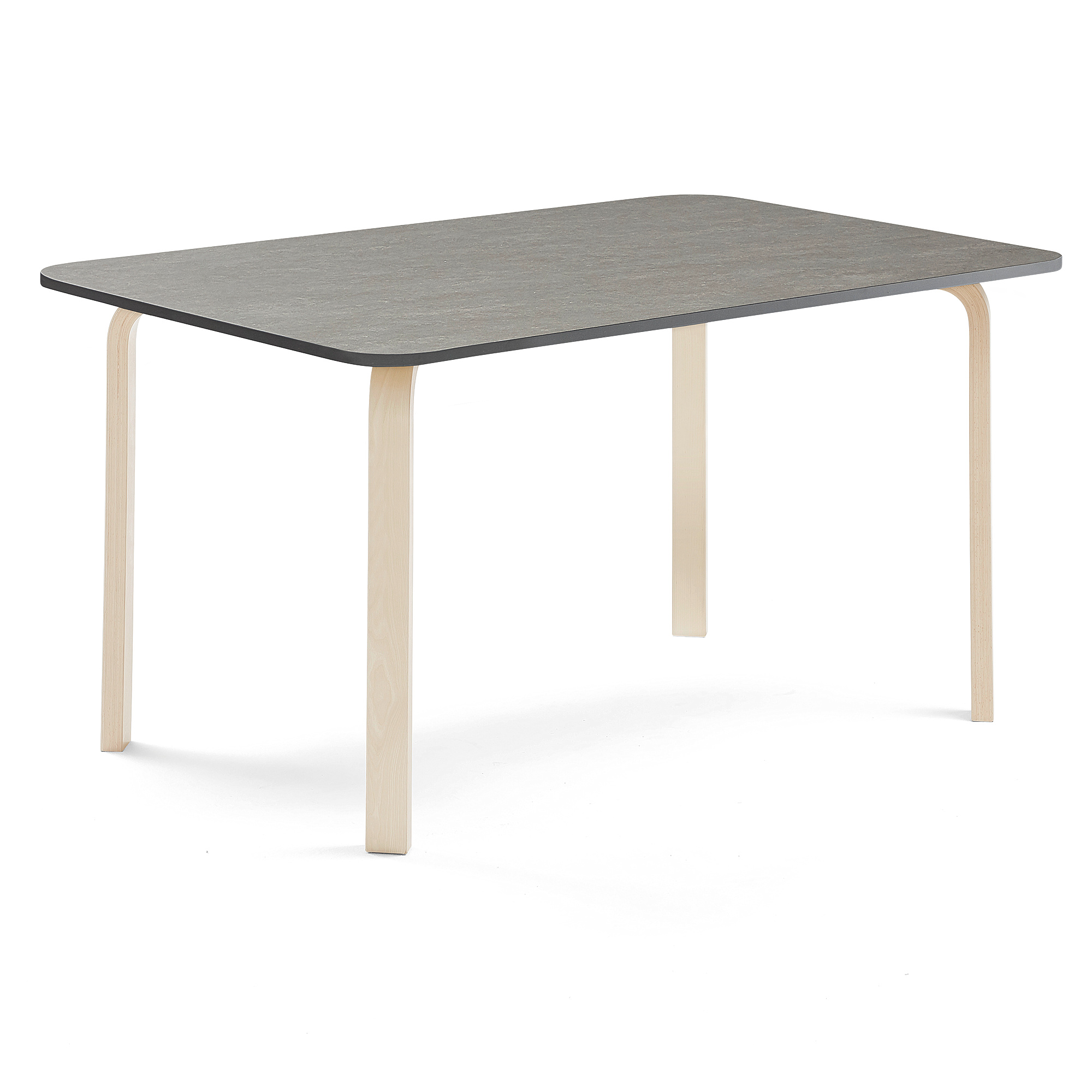 Stůl ELTON, 1800x800x710 mm, bříza, akustické linoleum, tmavě šedá