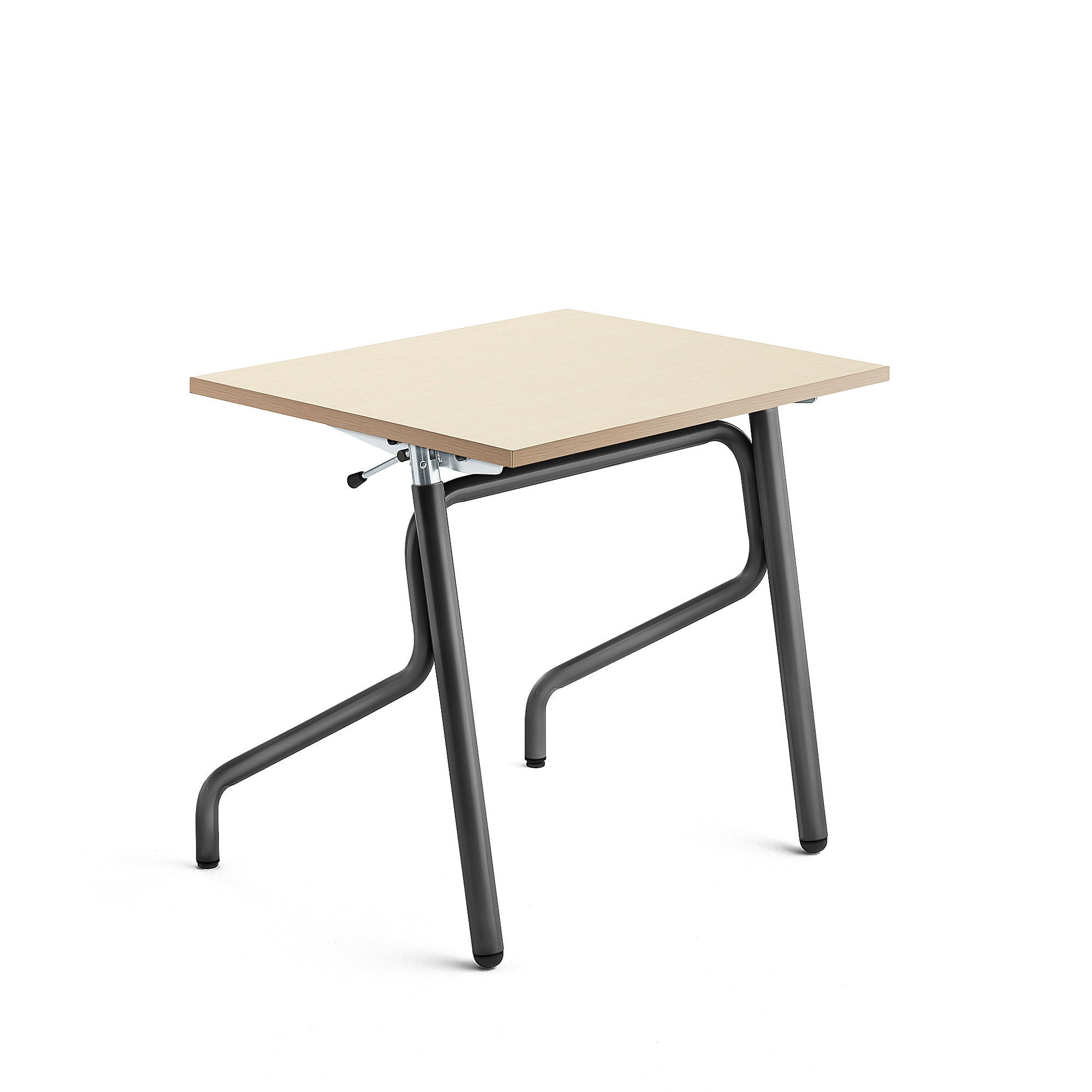 Školní lavice ADJUST, výškově nastavitelná, 700x600 mm, HPL deska, bříza, antracitově šedá